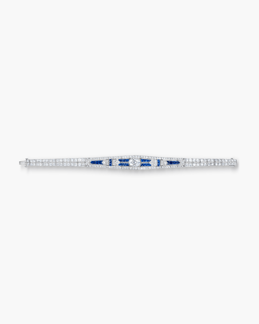 Art Deco Diamond and Sapphire Bracelet by J.E. Caldwell & Co.