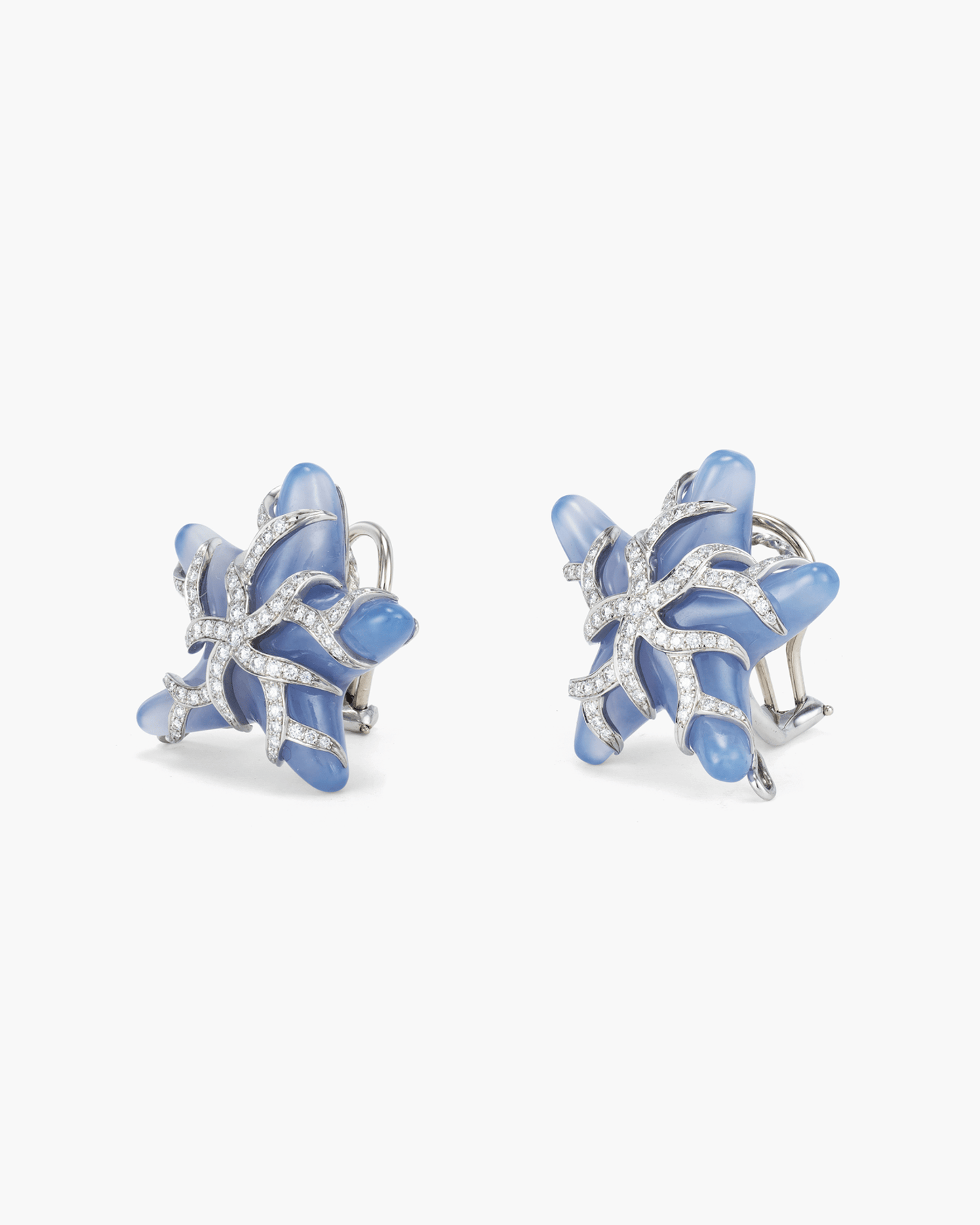Estate Chalcedony and Diamond Starfish Brooch and Earrings by Tiffany & Co.
