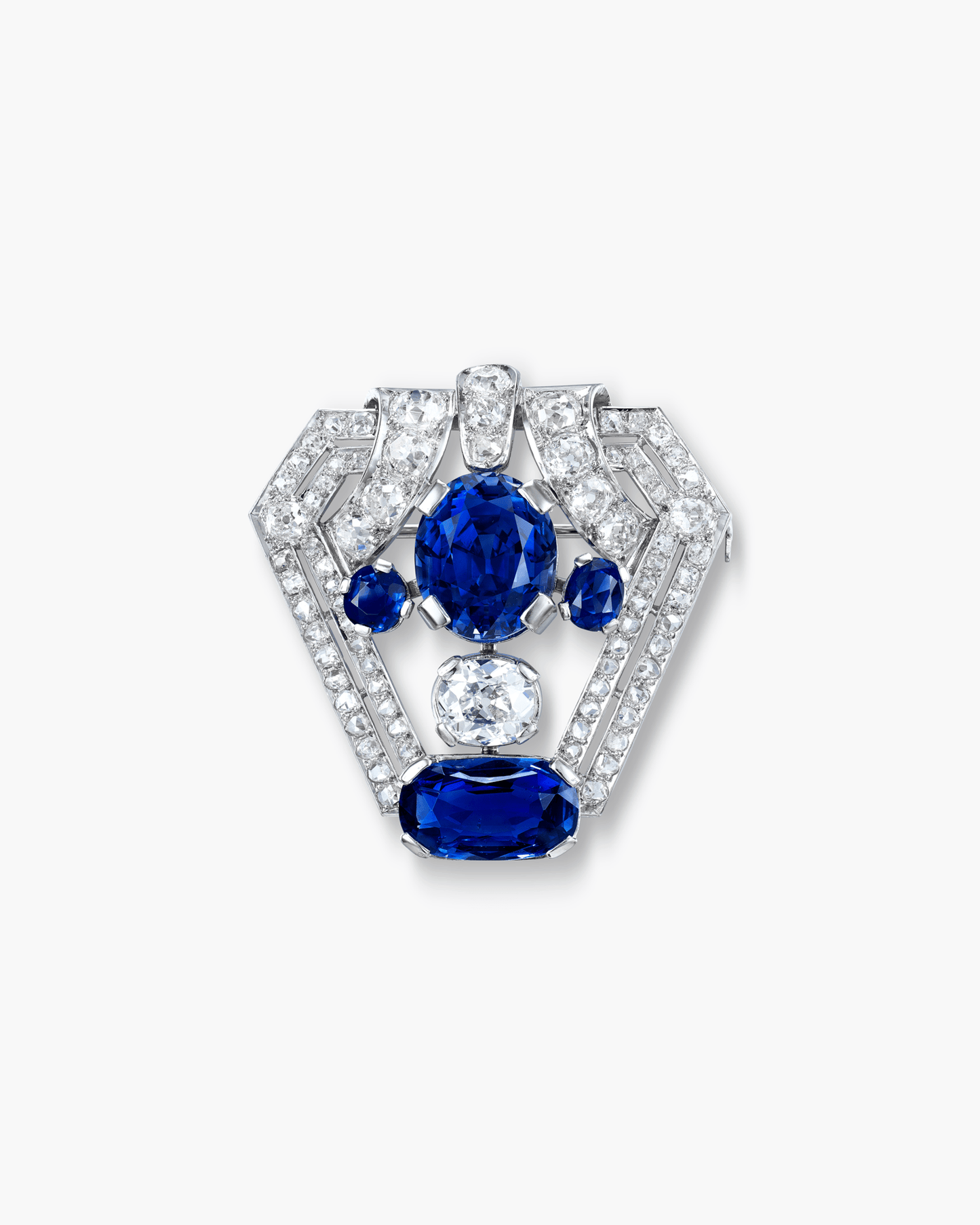 Estate Sapphire and Diamond Brooch