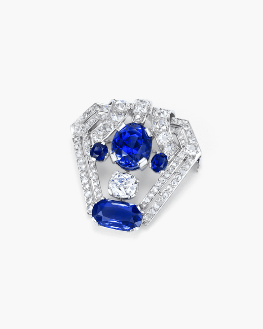 Estate Sapphire and Diamond Brooch