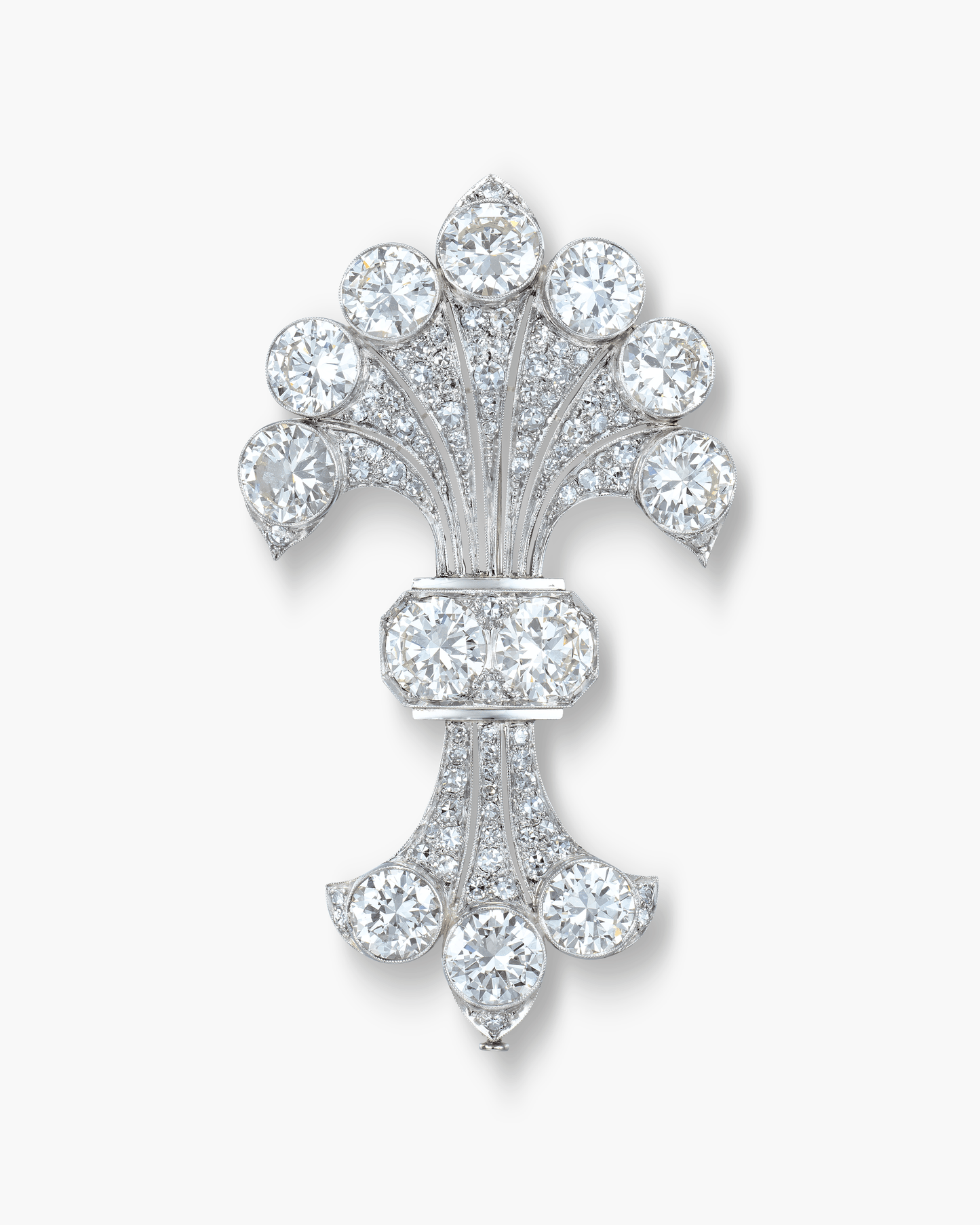 Art Deco Diamond Fleur-de-lys Brooch