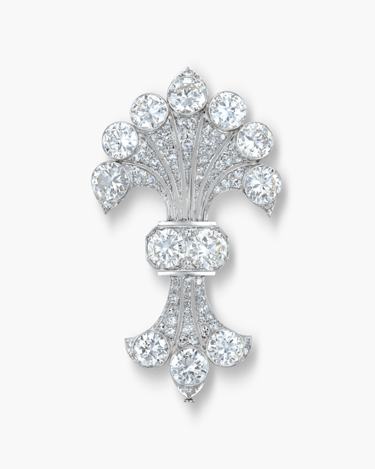 Art Deco Diamond Fleur-de-lys Brooch