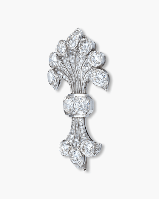 Art Deco Diamond Fleur-de-lys Brooch