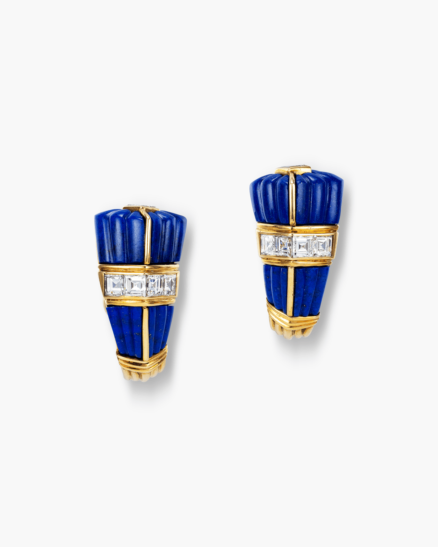 Estate Diamond Lapis Lazuli Necklace, Earrings and Bangle Set by Boucheron