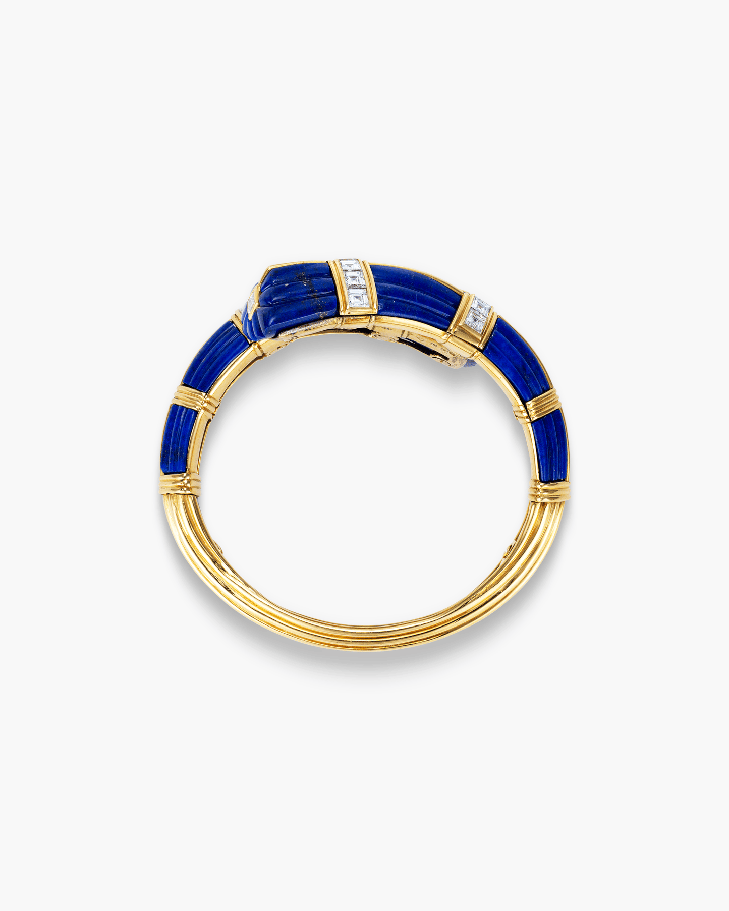 Estate Diamond Lapis Lazuli Necklace, Earrings and Bangle Set by Boucheron