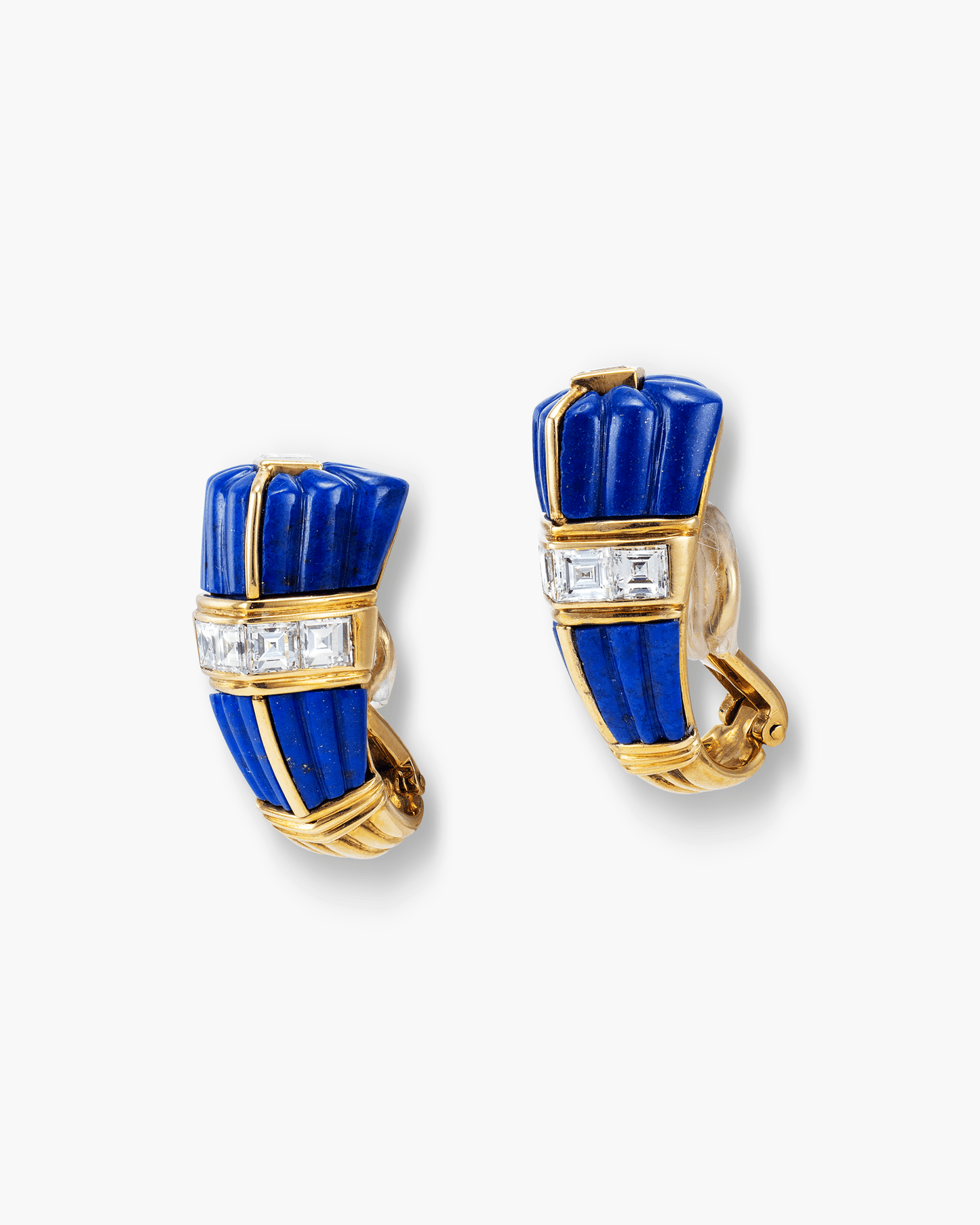 Estate Diamond Lapis Lazuli Necklace, Earrings and Bangle Set by Boucheron