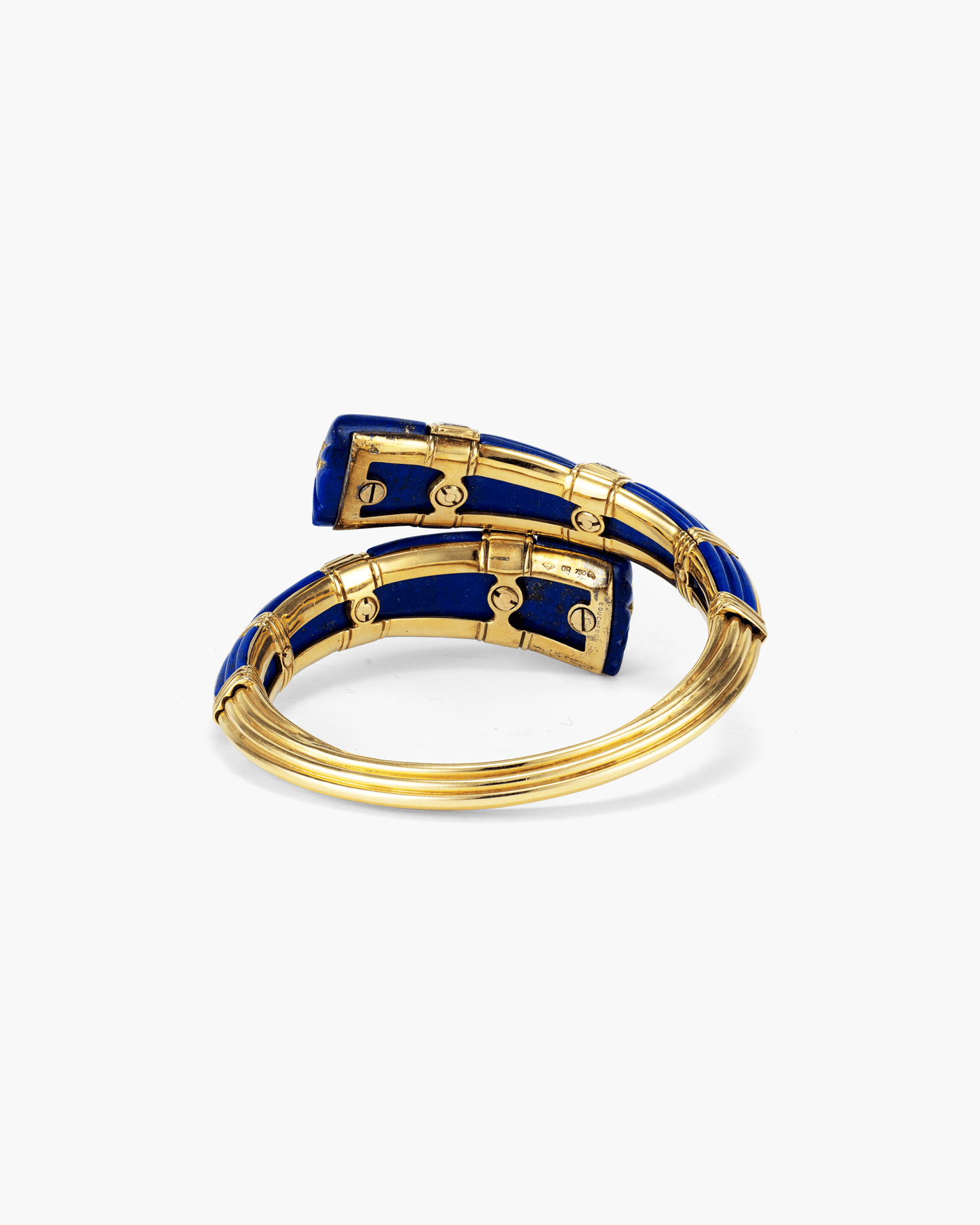Estate Diamond Lapis Lazuli Necklace, Earrings and Bangle Set by Boucheron