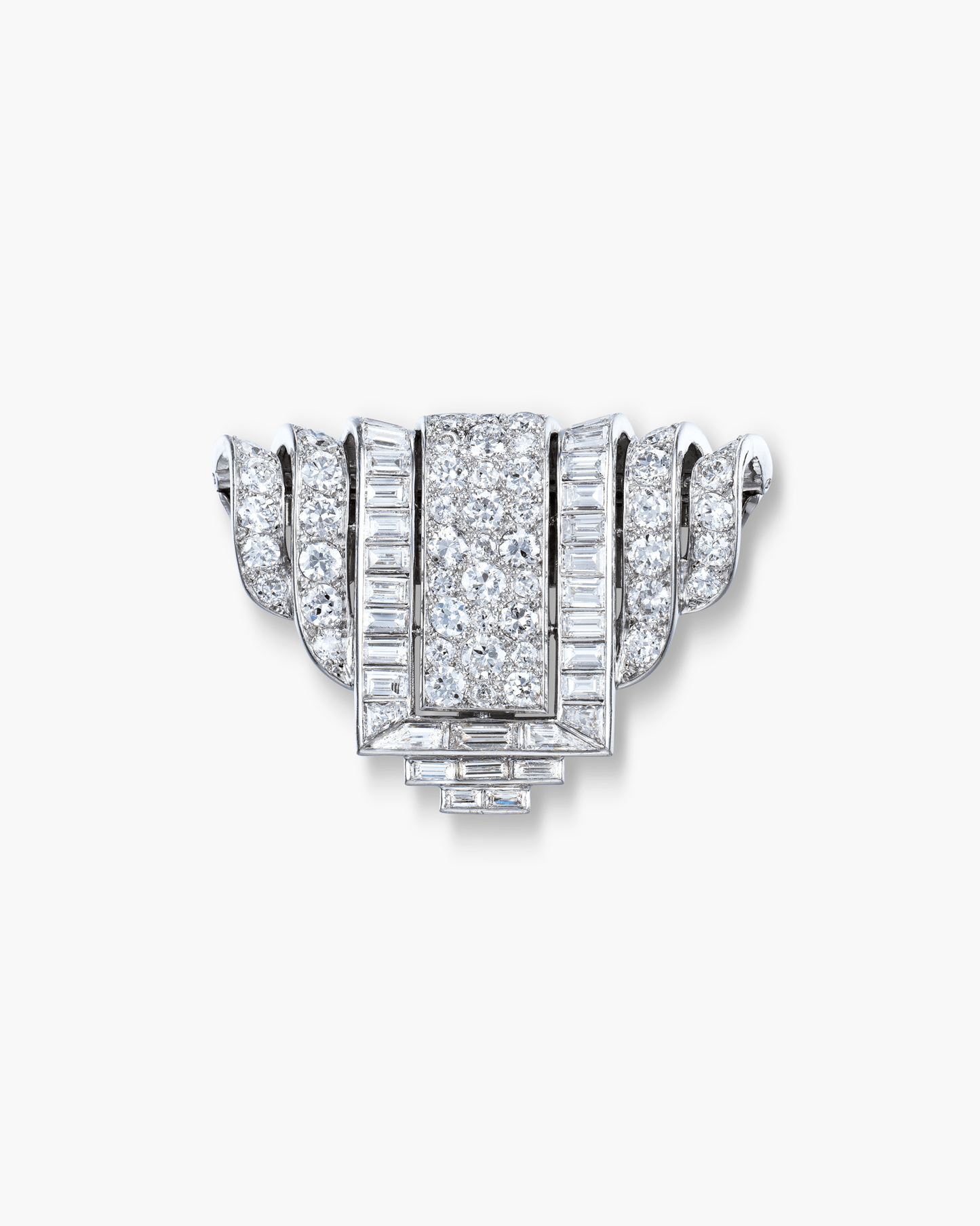 Art Deco Diamond Ribbon Clip by Van Cleef & Arpels