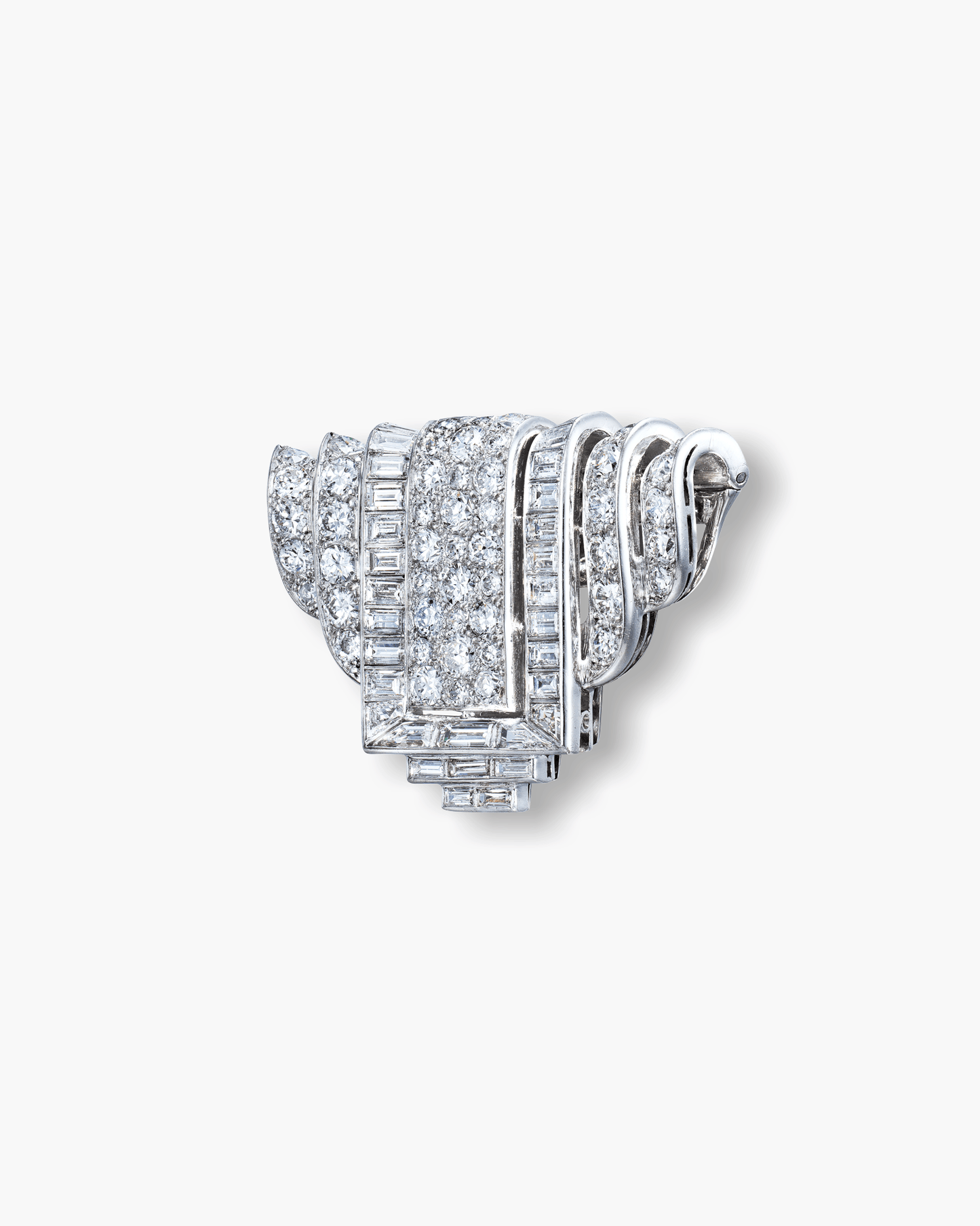 Art Deco Diamond Ribbon Clip by Van Cleef & Arpels