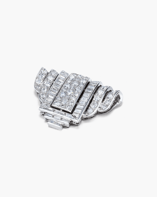 Art Deco Diamond Ribbon Clip by Van Cleef & Arpels