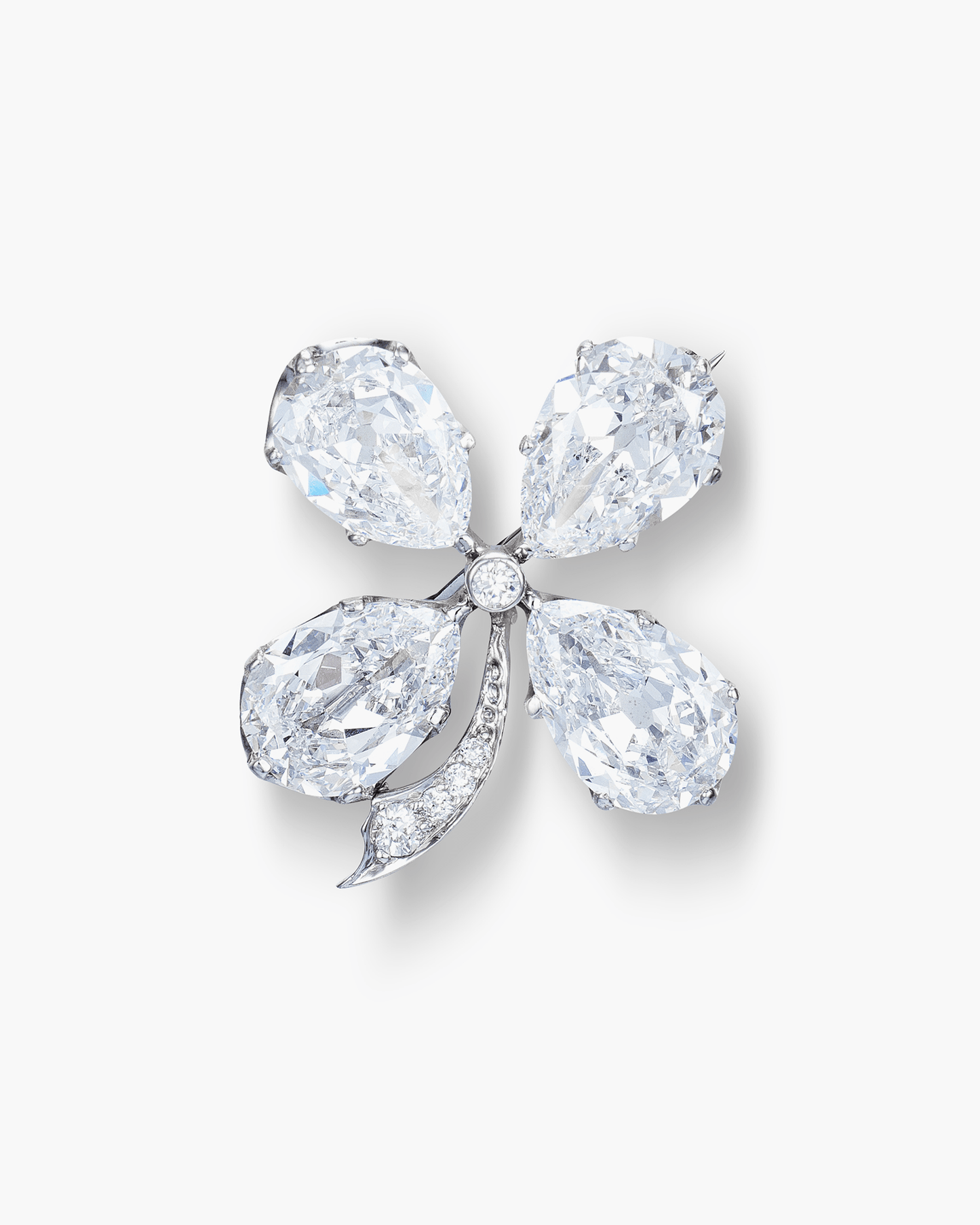 Edwardian Diamond Four-Leaf Clover Brooch by Tiffany & Co.
