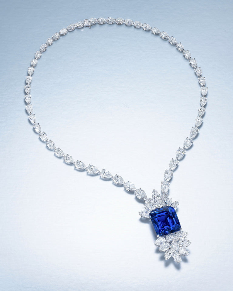 52.88 ct Burmese Sapphire & Diamond necklace