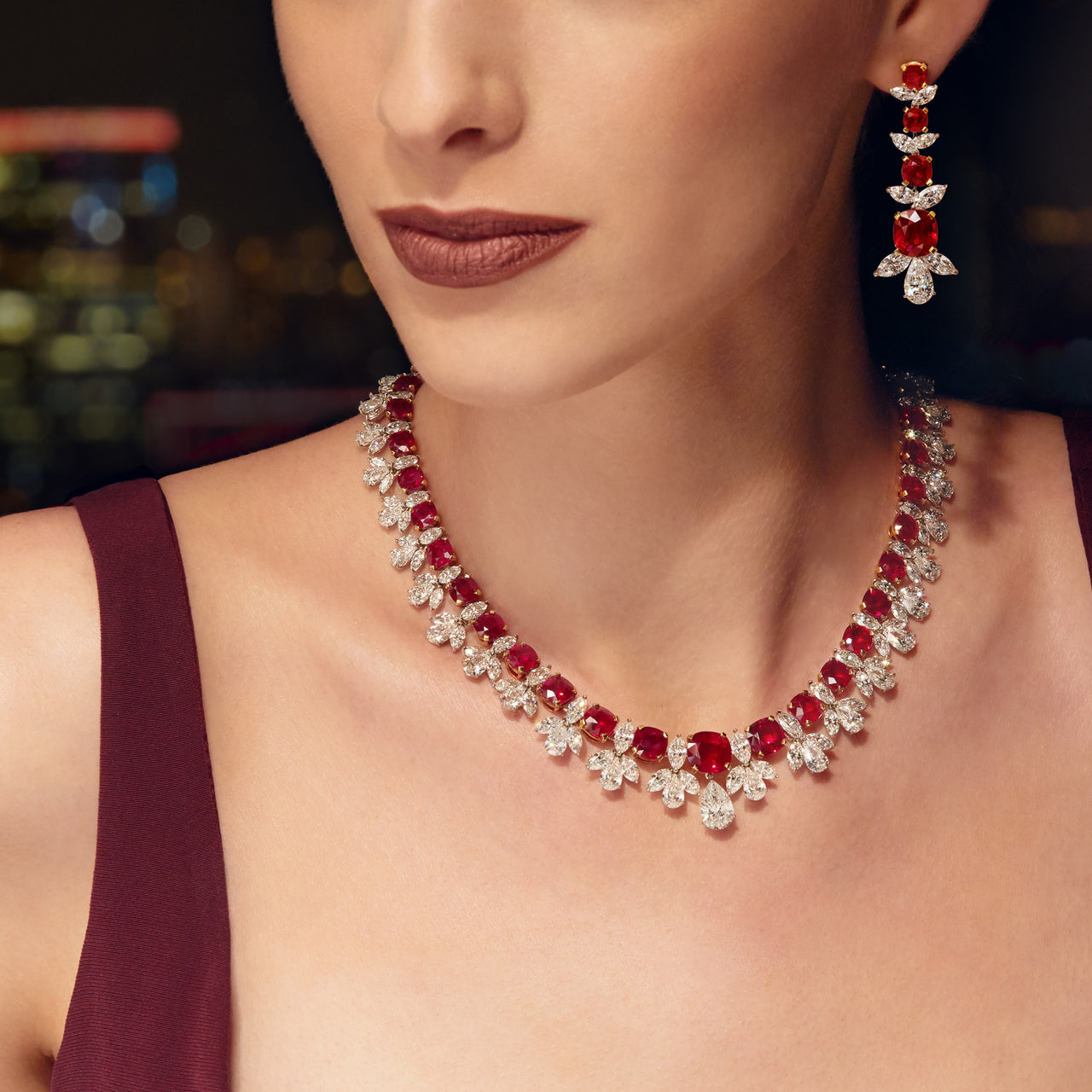 5 Piece Pink Diamond Necklace Set / Indian Jewelry/ Indian 