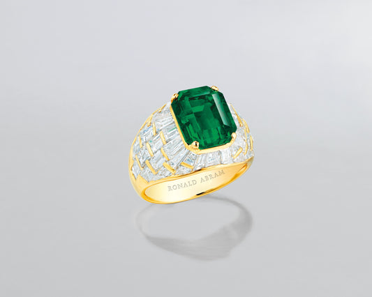 3.86 carat Emerald Cut Colombian Emerald Ring