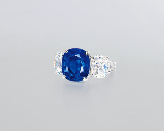 10.59 carat Cushion Cut Kashmir Sapphire Ring