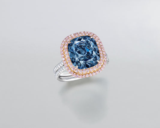5.20 carat Cushion Cut Fancy Vivid Blue Diamond Ring