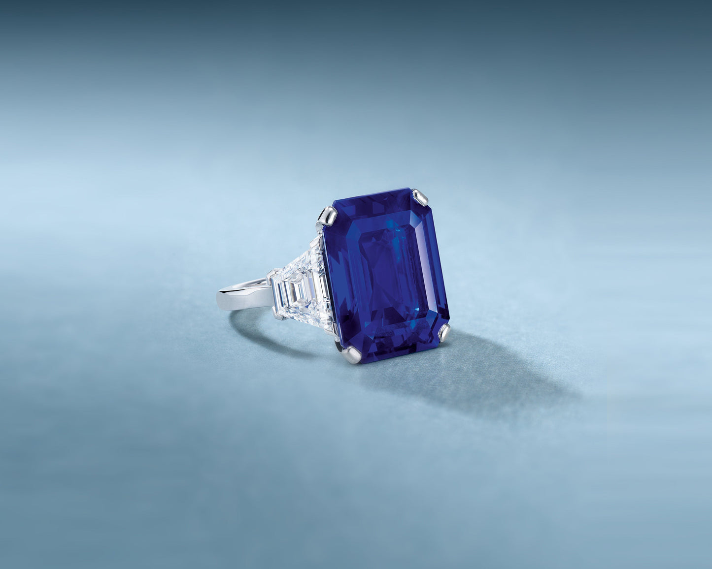 17.07 carat Emerald Cut Kashmir Sapphire Ring
