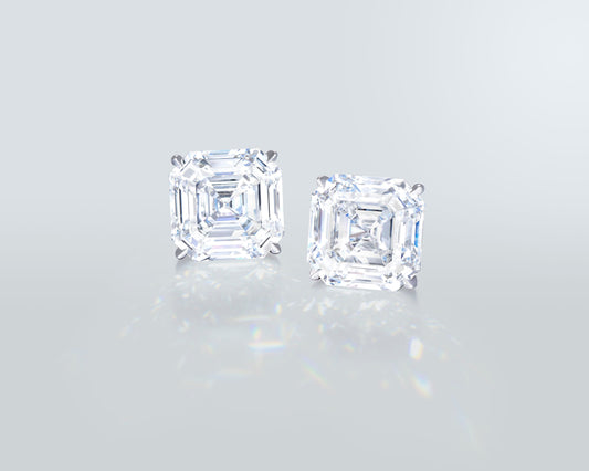 20.16 carat Asscher Cut Diamond Ear Studs