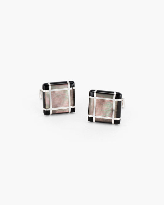 Black Mother of Pearl Checkerboard Cufflinks