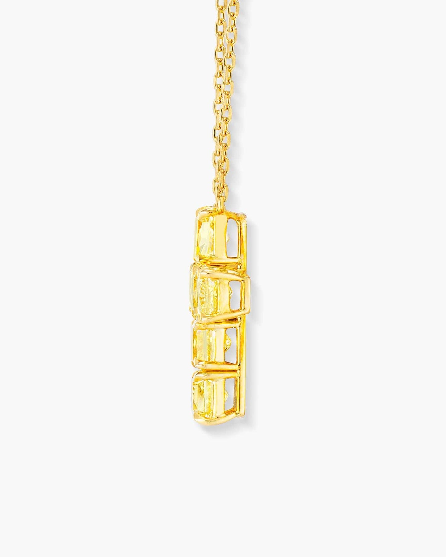 Fancy Shaped Yellow Diamond Cross Pendant Necklace, 2.70 carats
