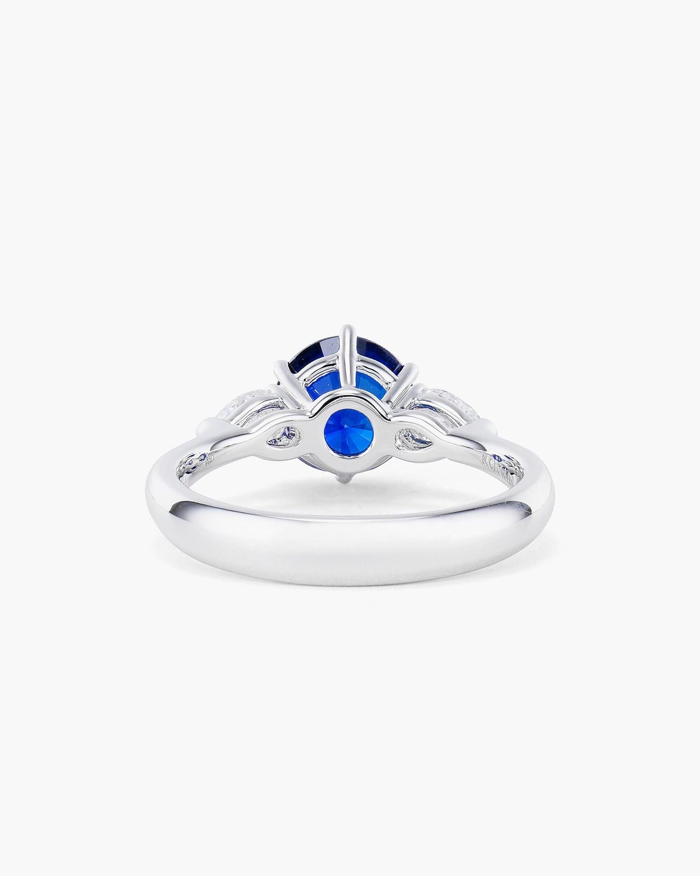 2.18 carat Round Cut Sapphire and Diamond Ring