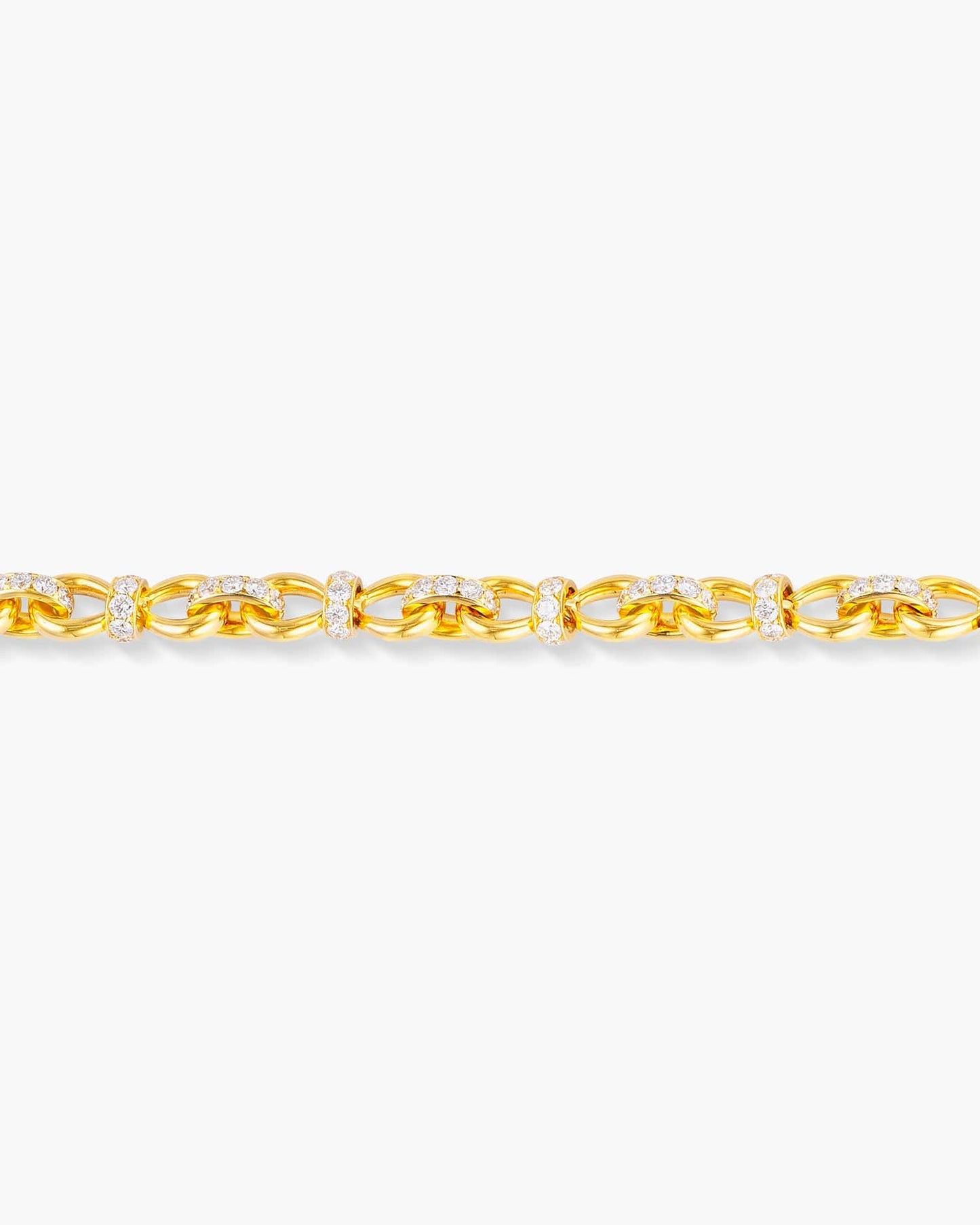 Yellow Gold Diamond Rope Bracelet with Cross Charm