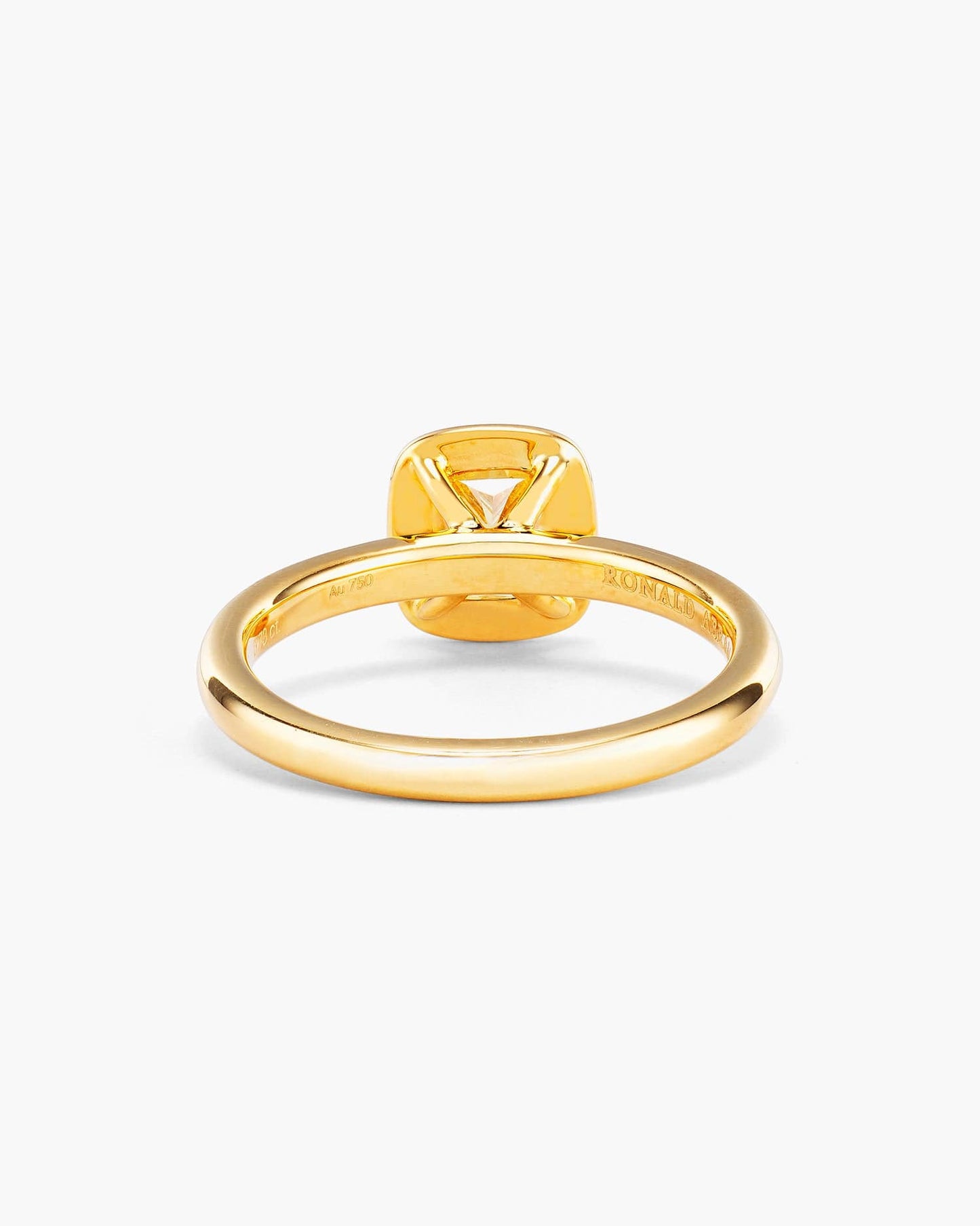 0.73 carat Cushion Cut Yellow Diamond Ring