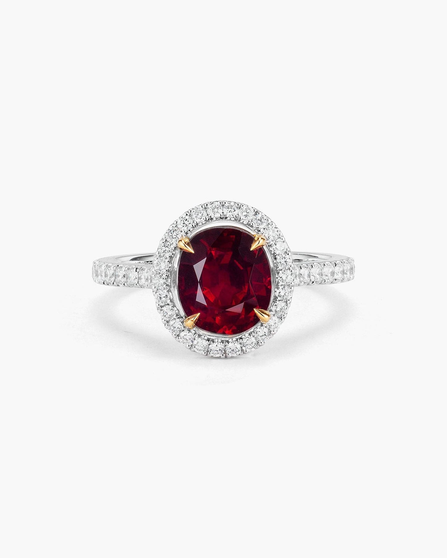 2.26 carat Oval Shape Mozambique Ruby and Diamond Ring