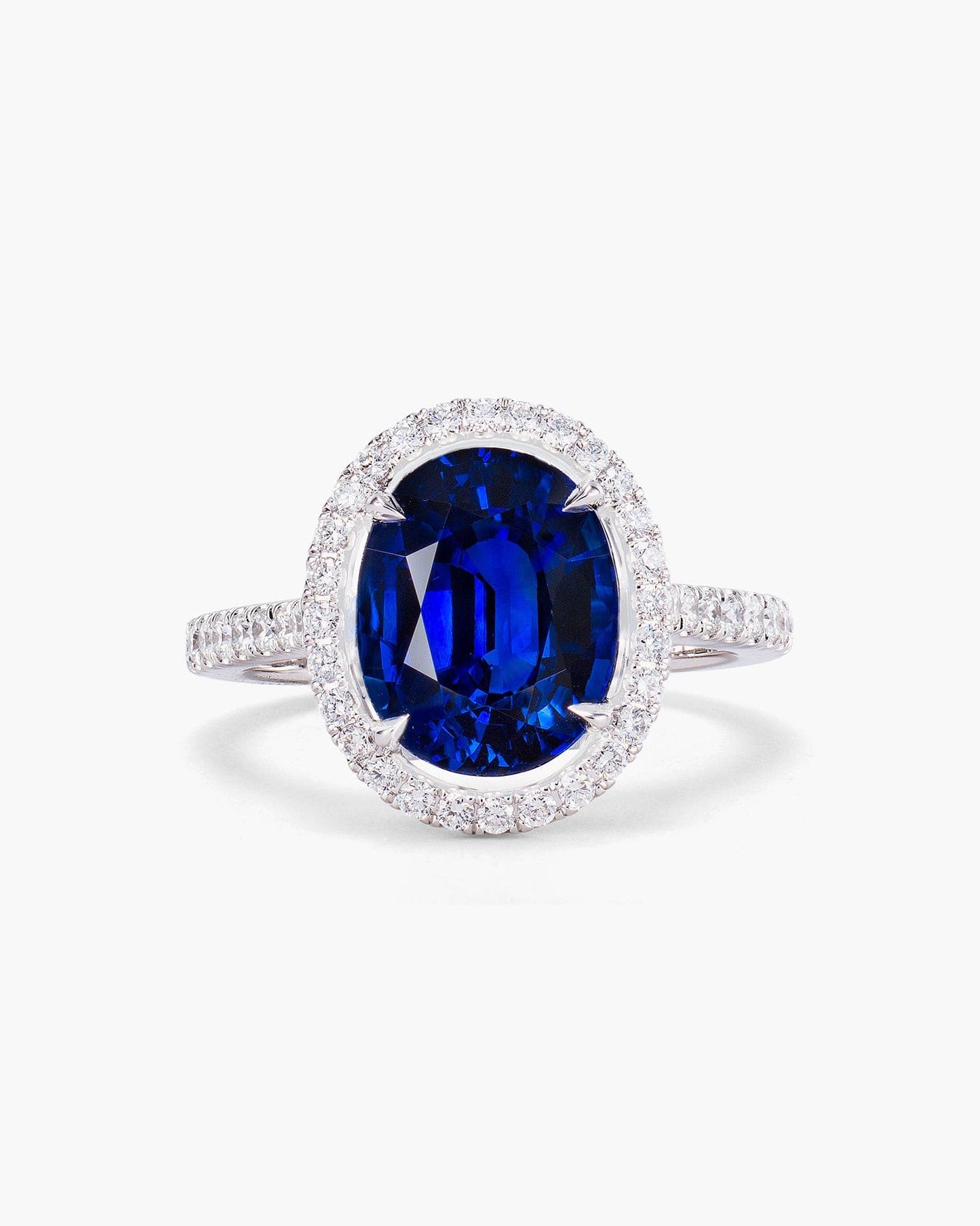 4.35 carat Oval Shape Ceylon Sapphire and Diamond Ring