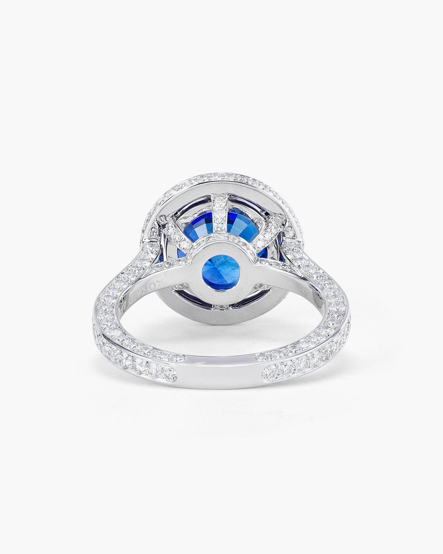 5.06 carat Round Cut Madagascar Sapphire and Diamond Ring