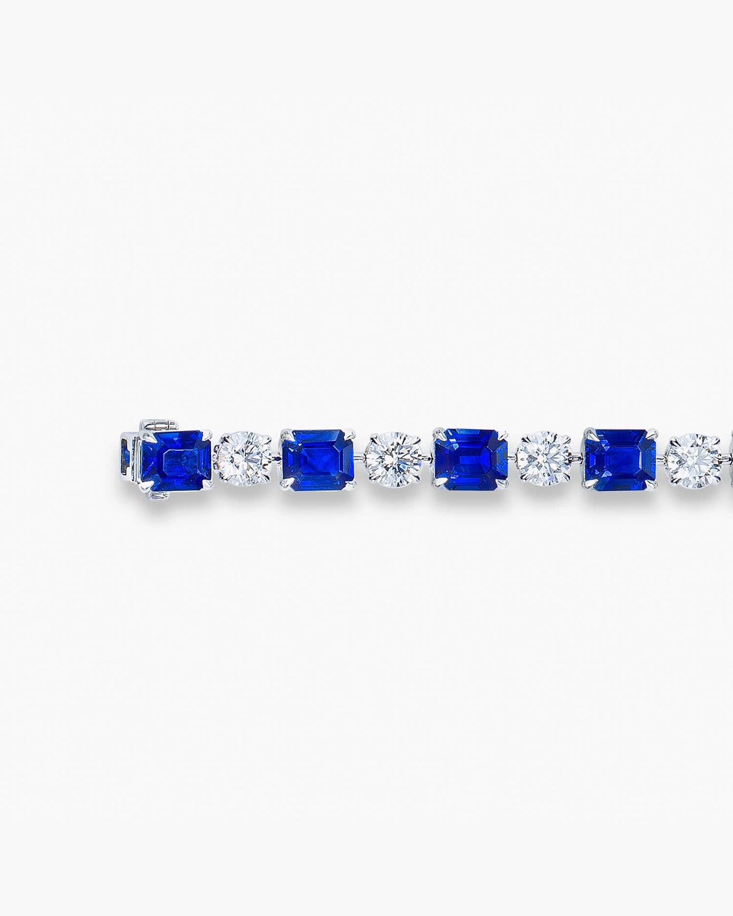 Emerald Cut Sapphire and Diamond Bracelet (0.95 carat)