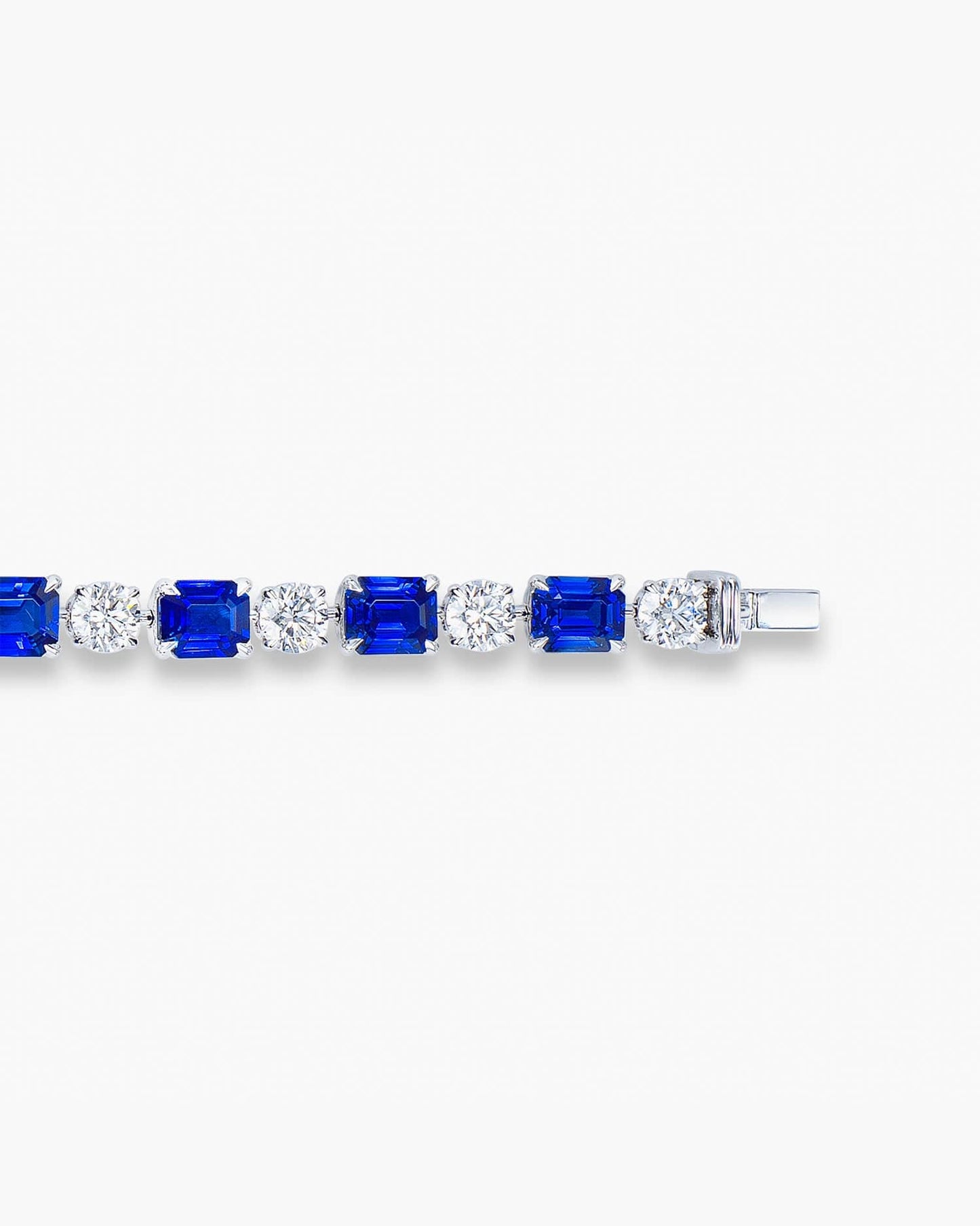 Emerald Cut Sapphire and Diamond Bracelet (0.95 carat)