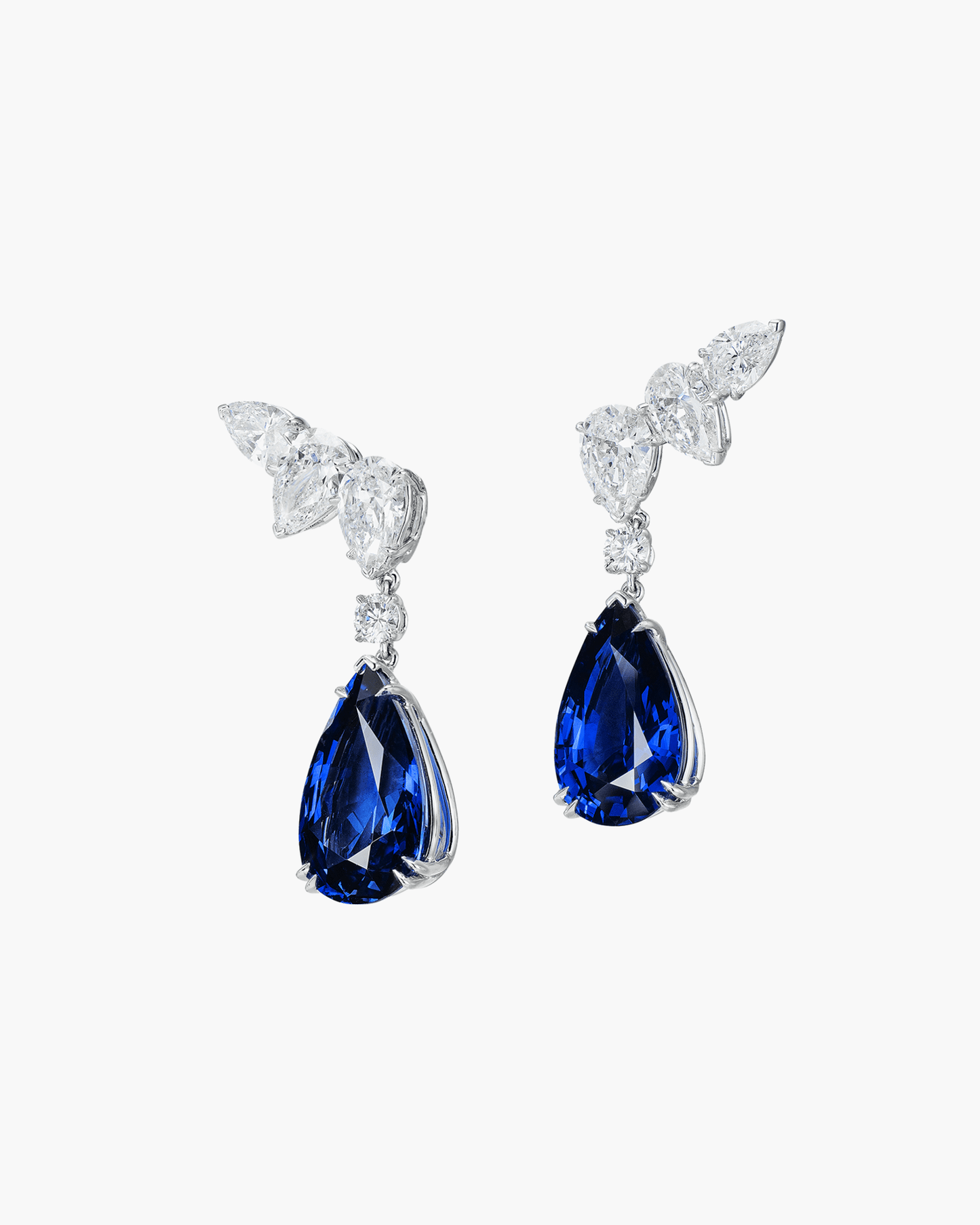 10.12 carat Pear Shape Ceylon Sapphire and Diamond Earrings