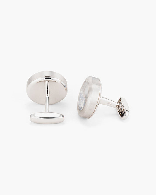 Sapphire, Diamond and Mother of Pearl Floating Cufflinks