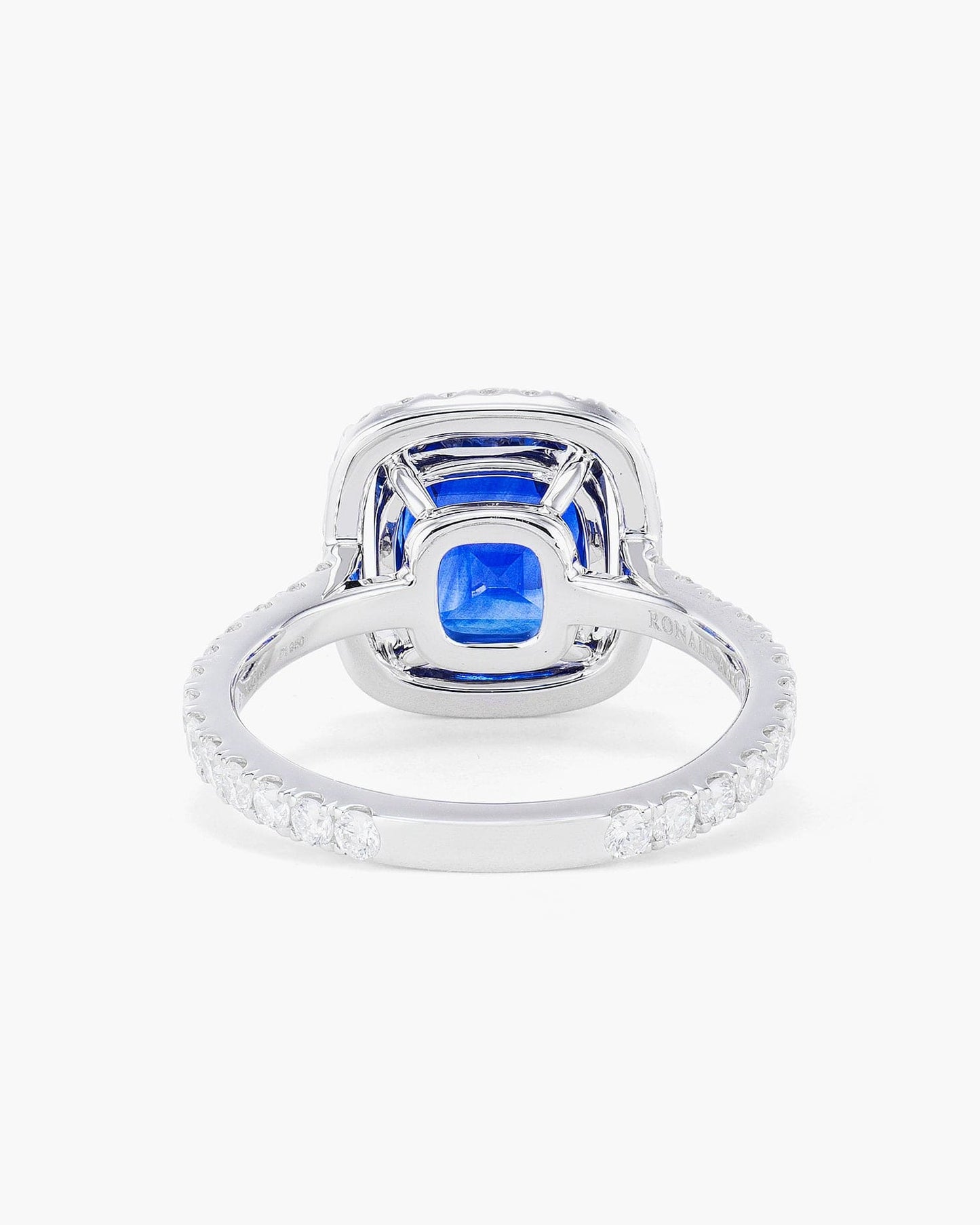 3.06 carat Cushion Cut Ceylon Sapphire and Diamond Ring
