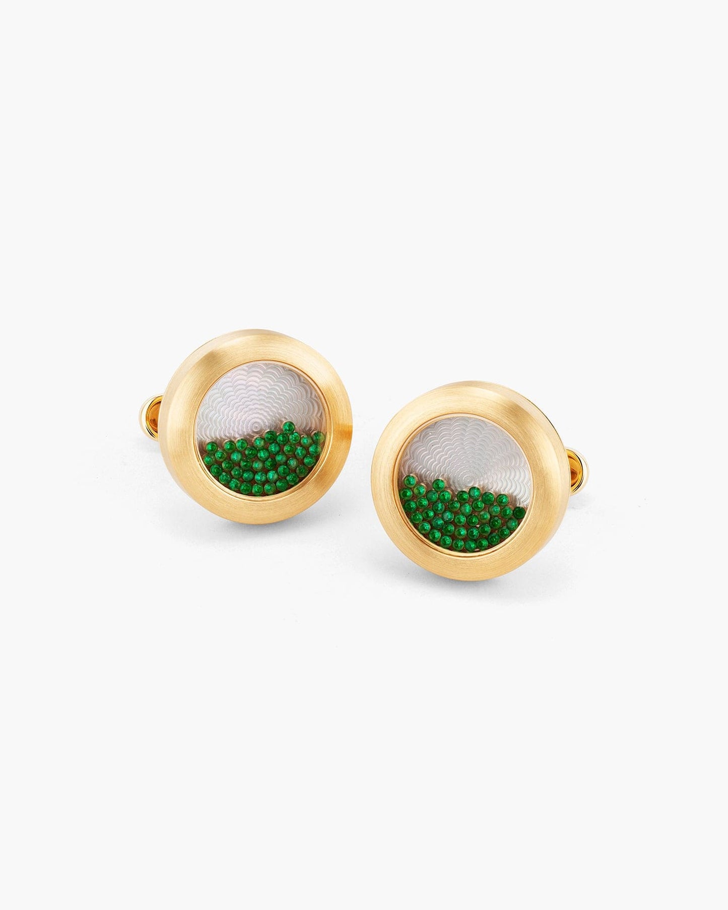 Emerald and Mother of Pearl Floating Cufflinks