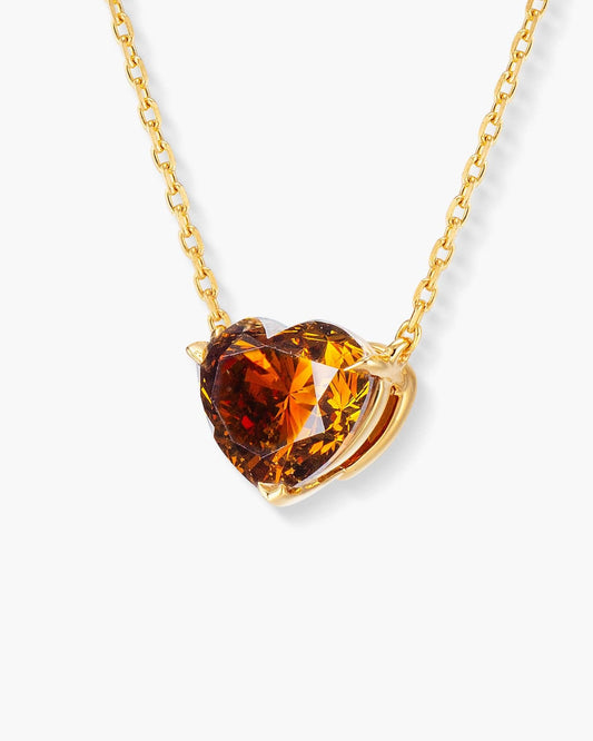 2.00 carat Heart Shape Brown Diamond Pendant Necklace