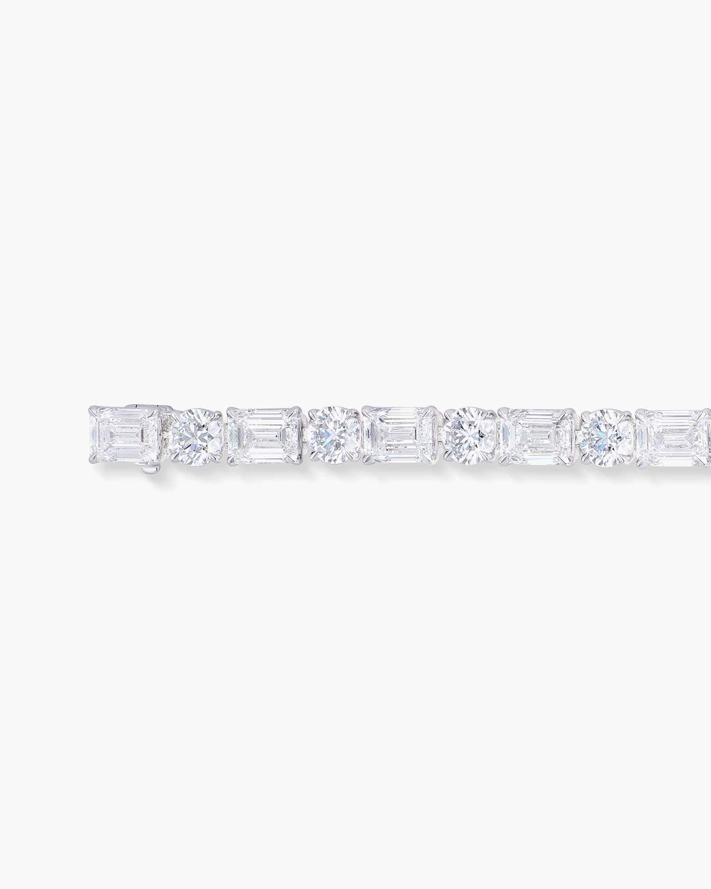 Emerald Cut and Round Brilliant Cut Diamond Bracelet (1.00 carat)