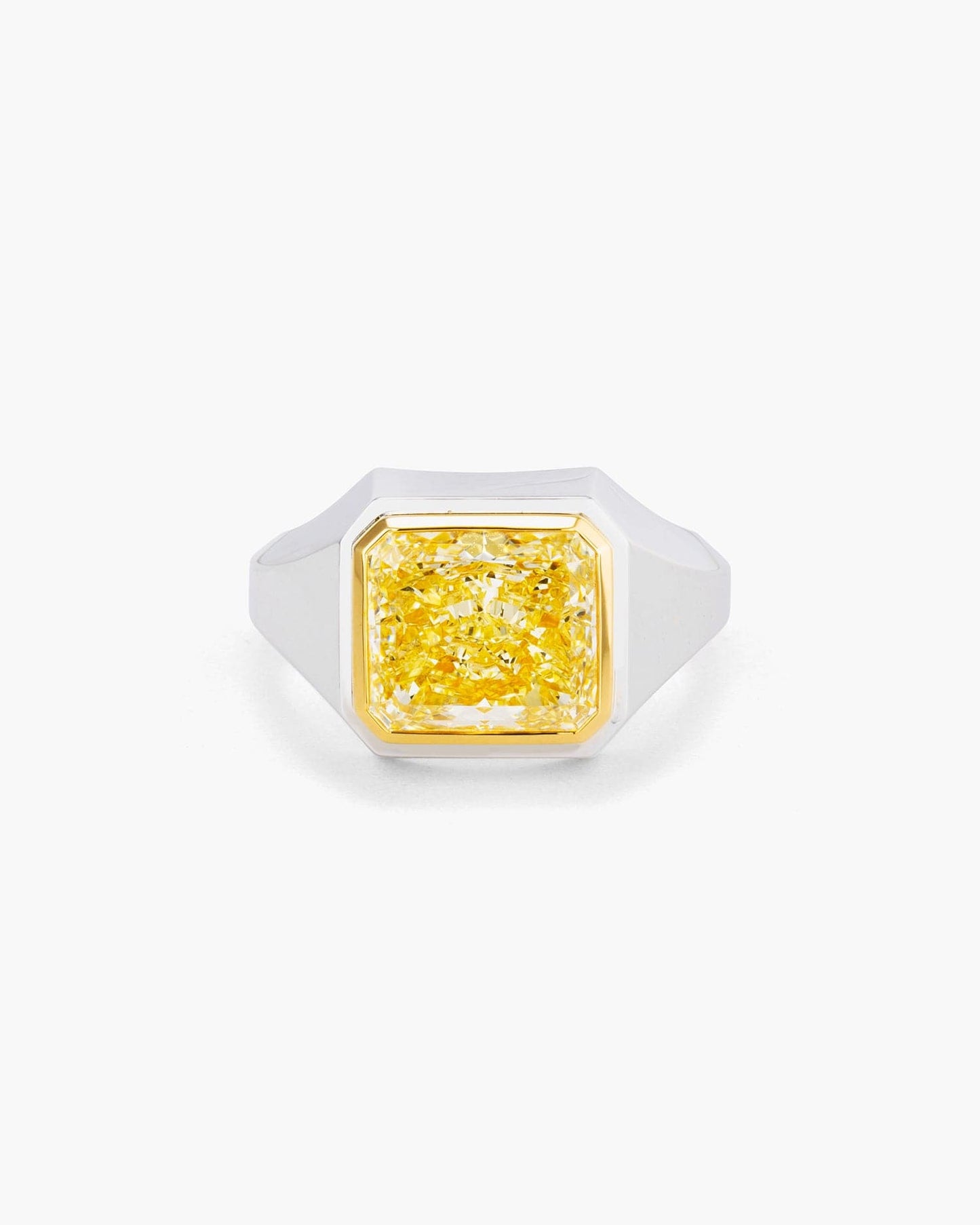 2.61 carat Radiant Cut Yellow Diamond Ring