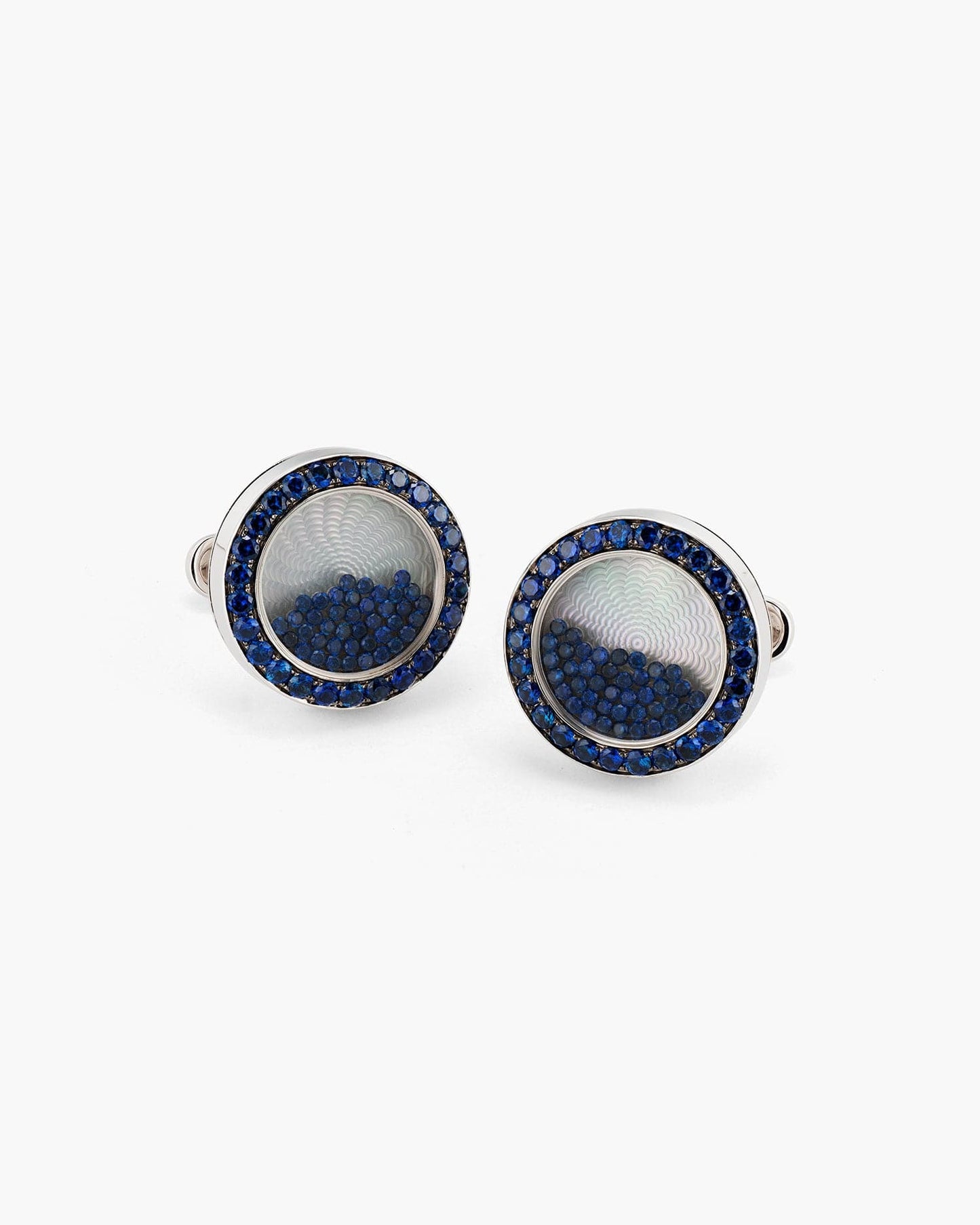 Sapphire and Mother of Pearl Floating Cufflinks