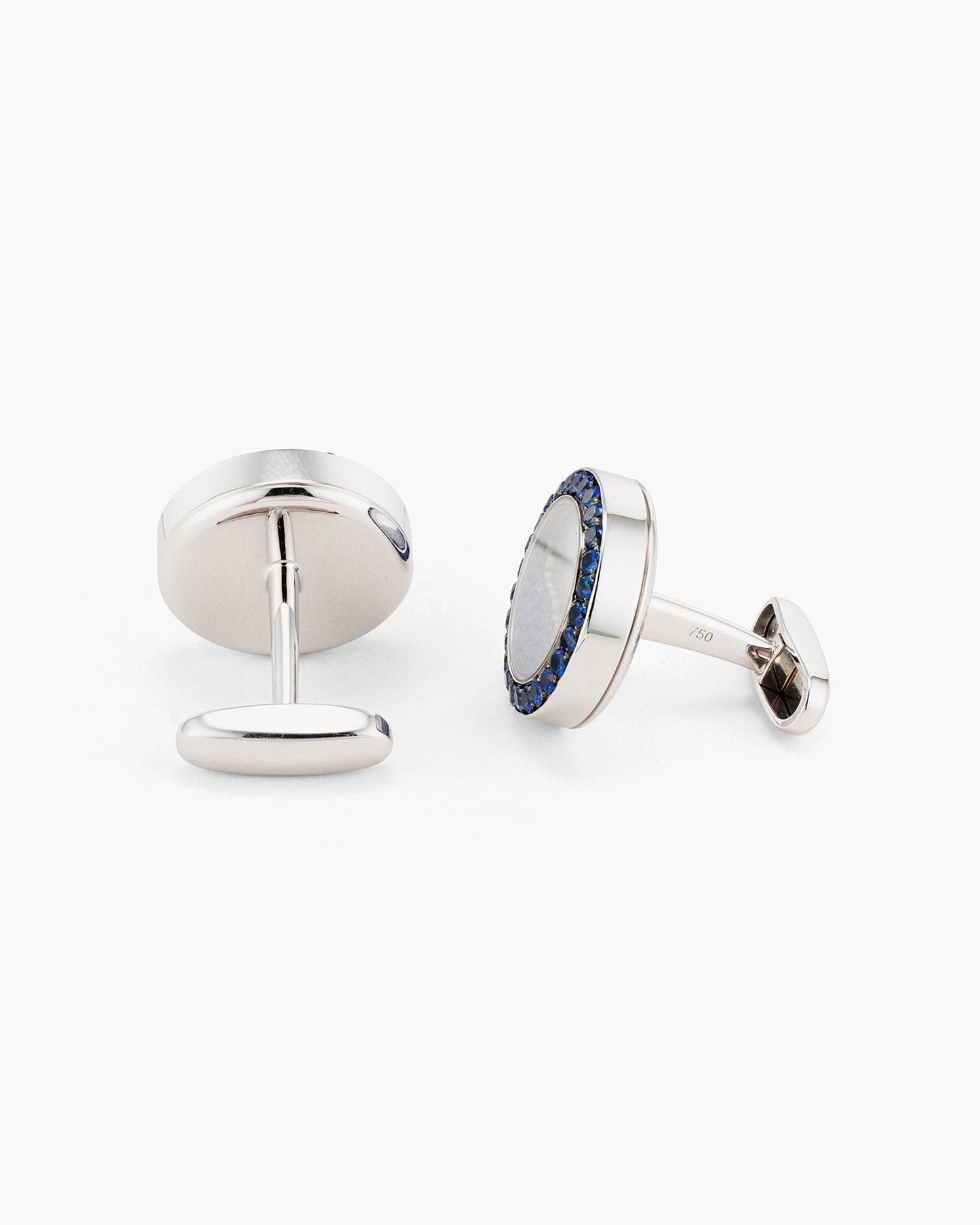 Sapphire and Mother of Pearl Floating Cufflinks