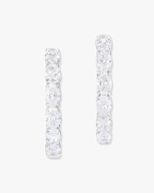 Oval Shape Diamond Hoop Earrings (0.70 carats)