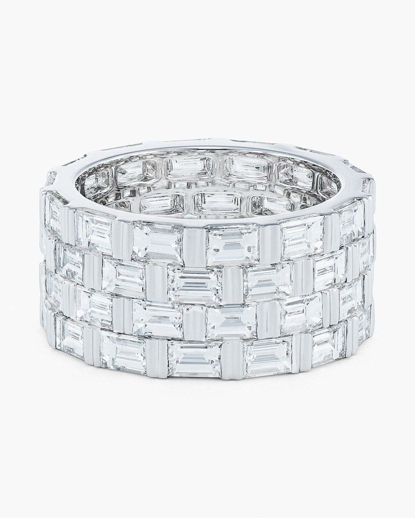 4-Row Baguette Diamond Platinum Eternity Ring