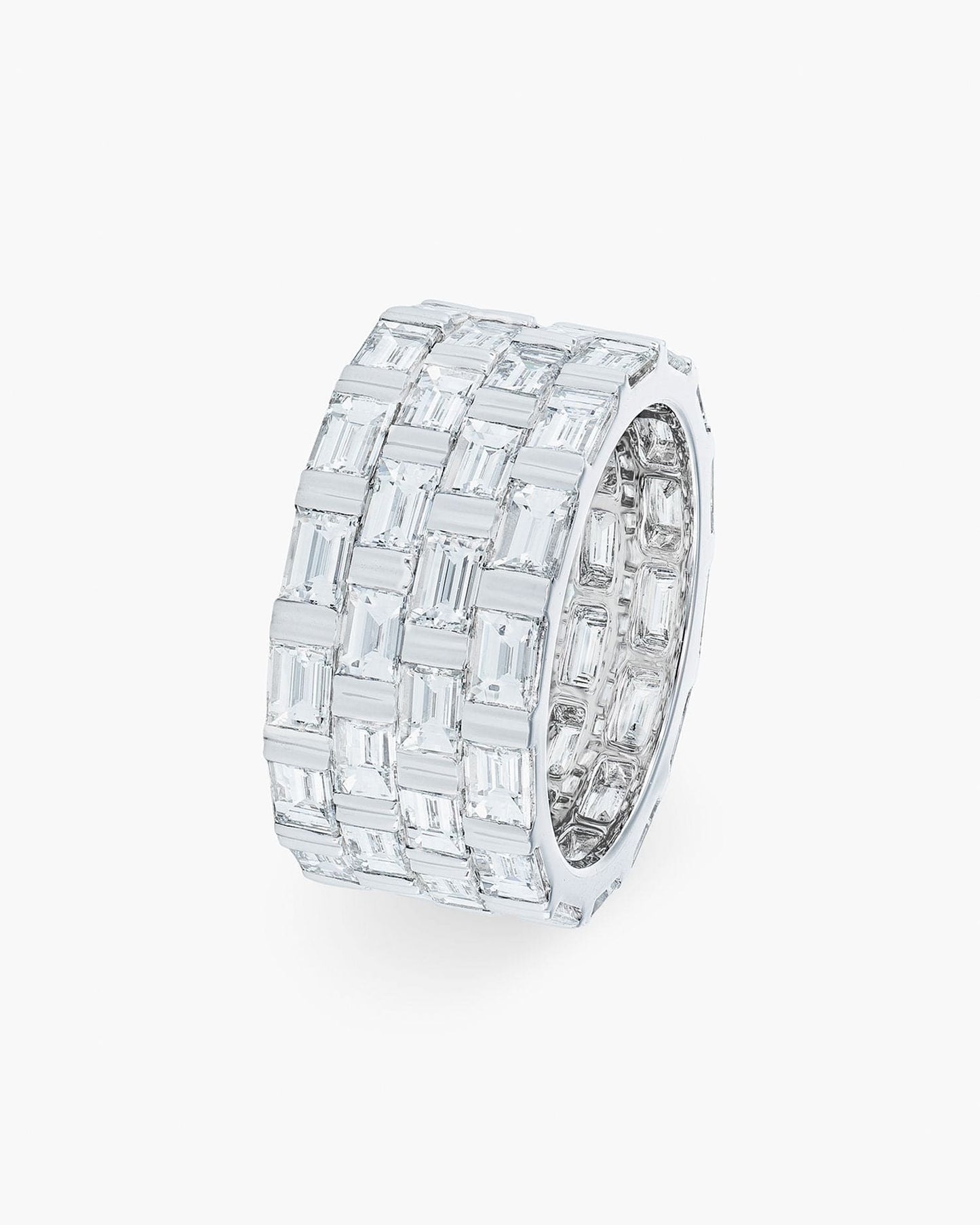 4-Row Baguette Diamond Platinum Eternity Ring