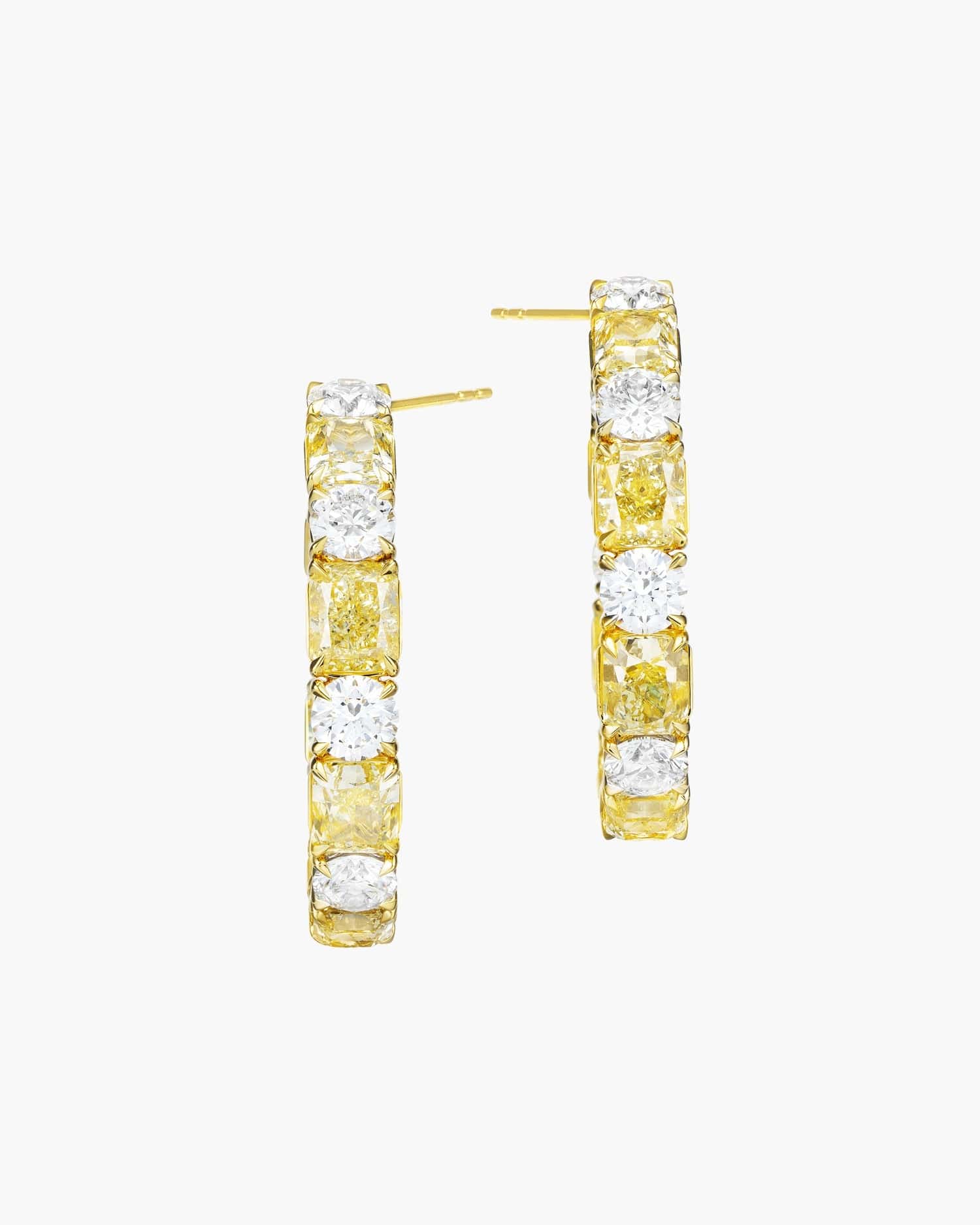 Radiant Hoop Earrings - Full Diamond Version