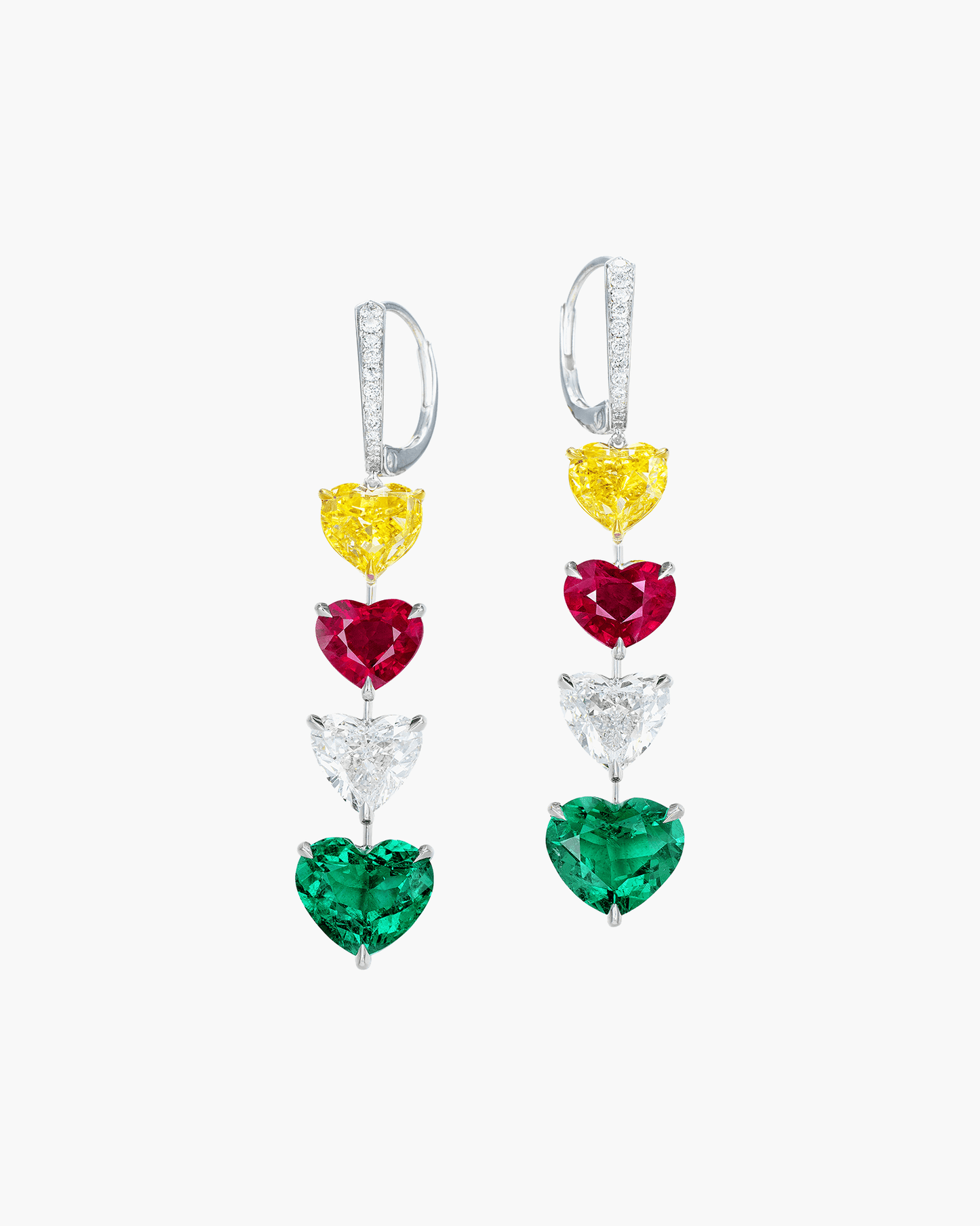 0.60ct Heart-Shaped Emerald & Blackened Gold Gypset Hoop Earrings | Jessica  McCormack