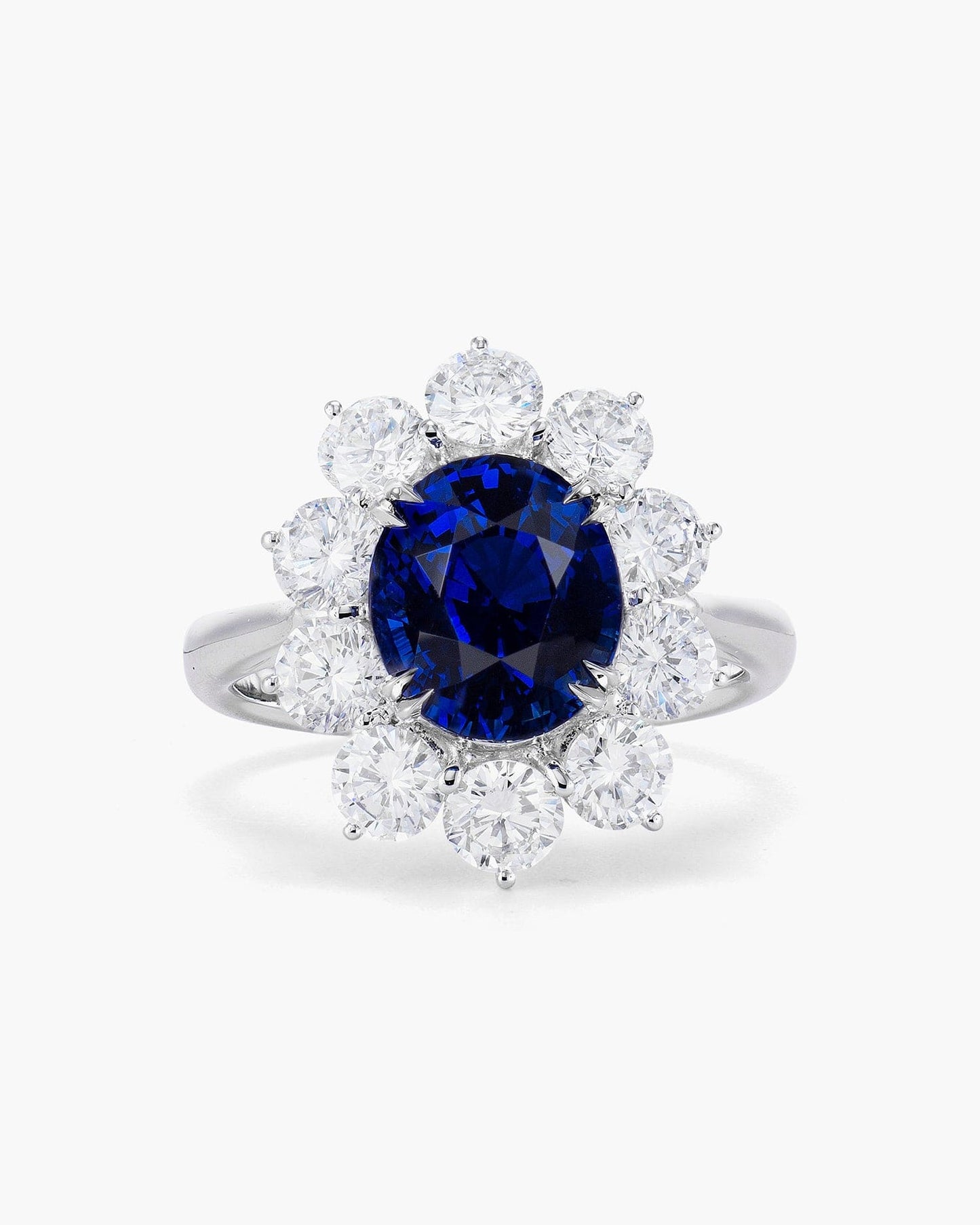 4.01 carat Oval Shape Sapphire and Diamond Ring