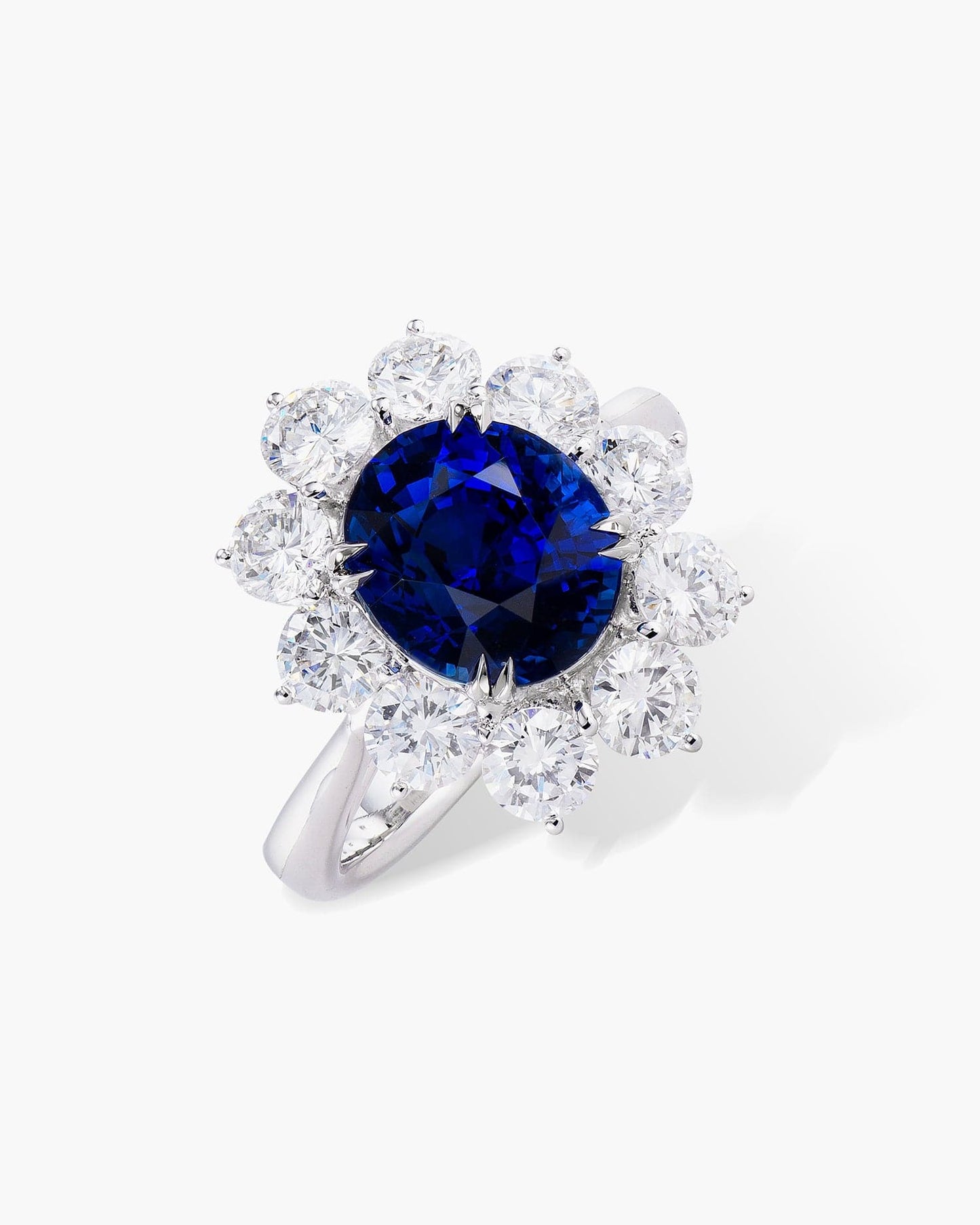 4.01 carat Oval Shape Sapphire and Diamond Ring