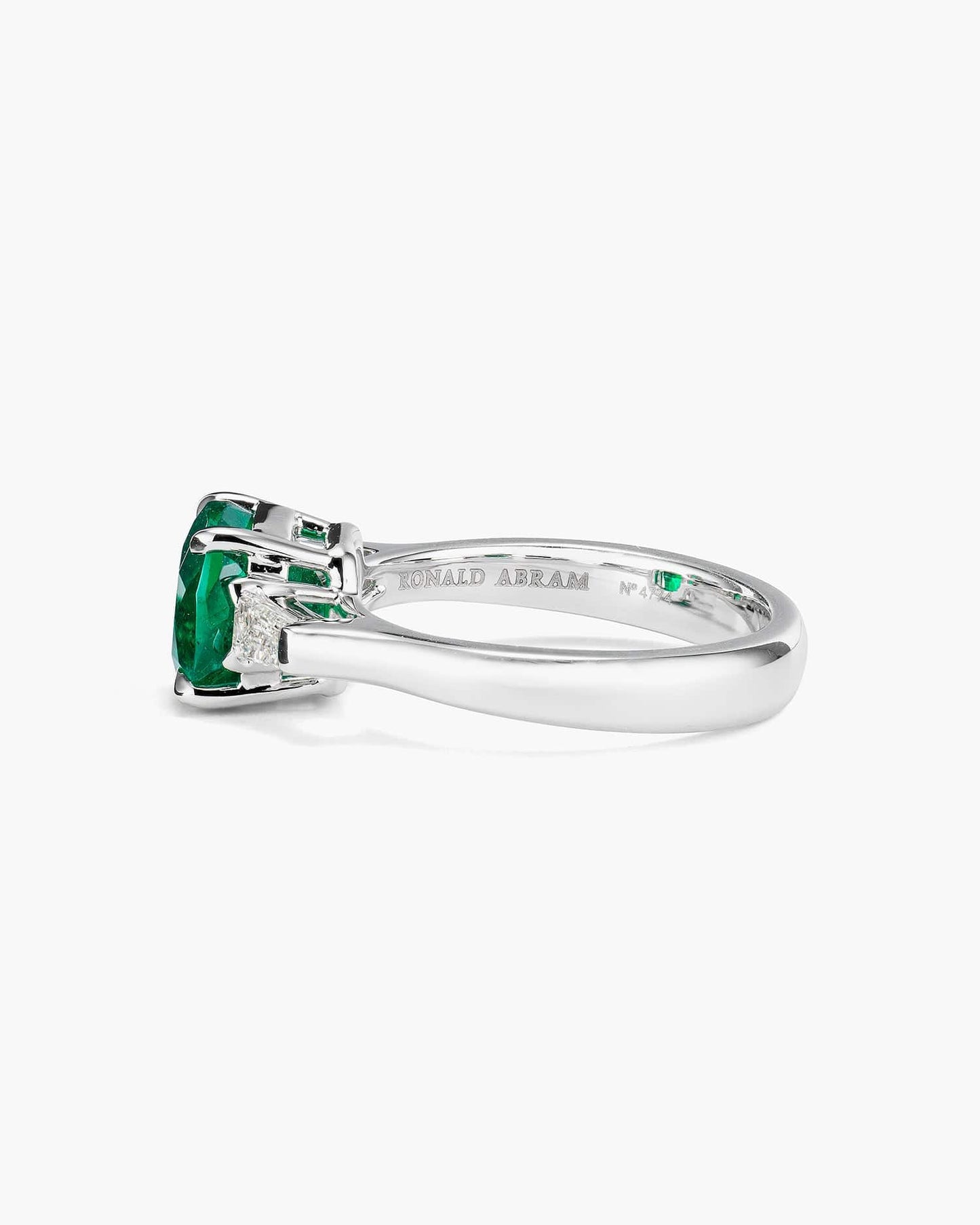 2.21 carat Cushion Cut Colombian Emerald and Diamond Ring