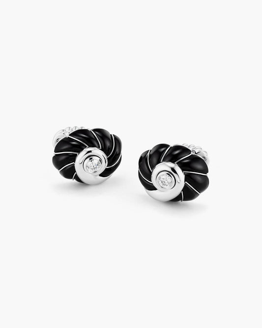 Diamond and Onyx Fan Cufflinks